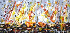 Abstract regatta 3., Painting, Acrylic on Canvas