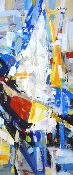 Abstract sailboat., Painting, Acrylic on Canvas
