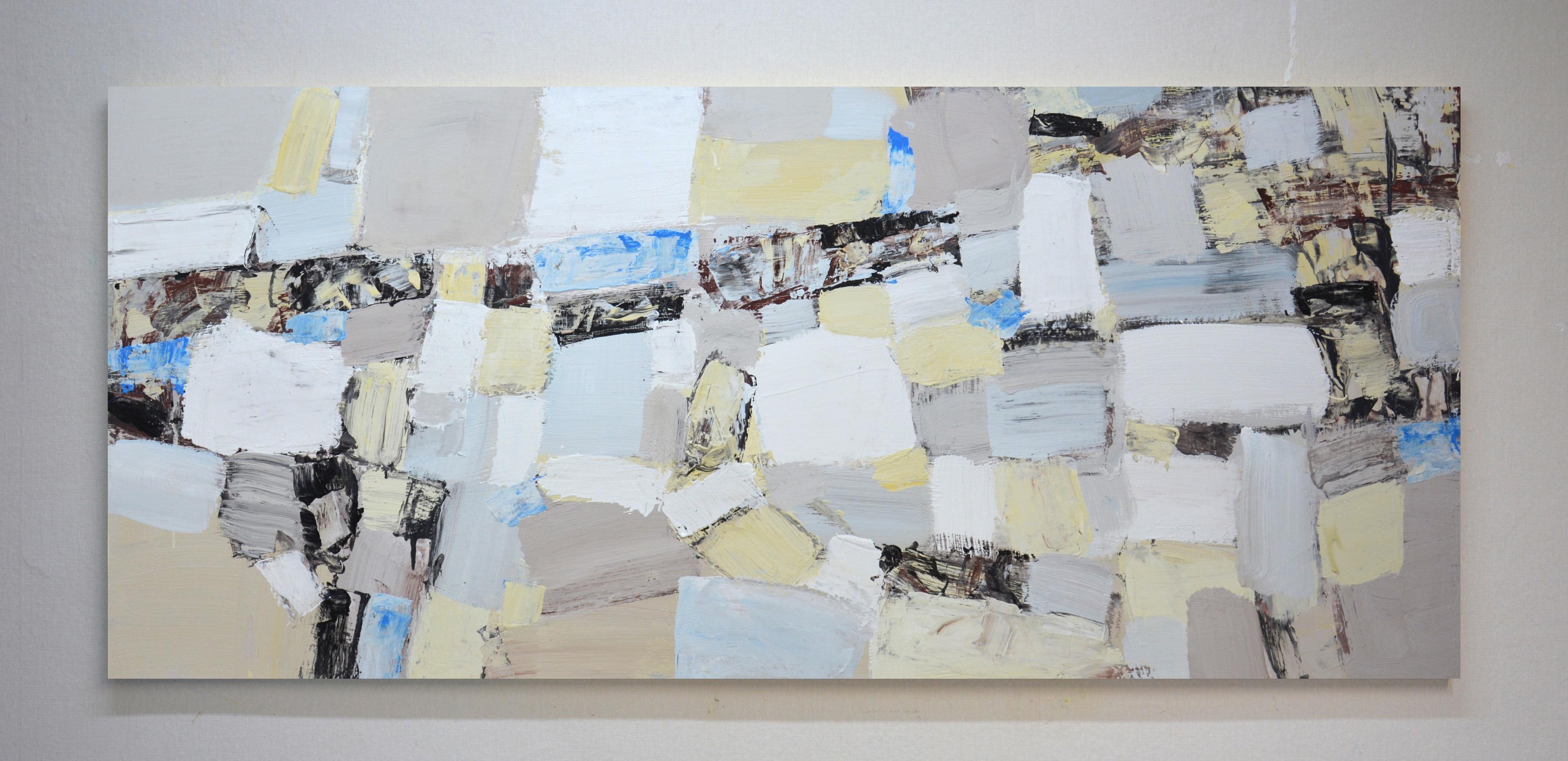 Pittura acrilica astratta di grandi dimensioni Abstraction 117 - Arte da parete geometrica moderna - Painting di Iryna Kastsova