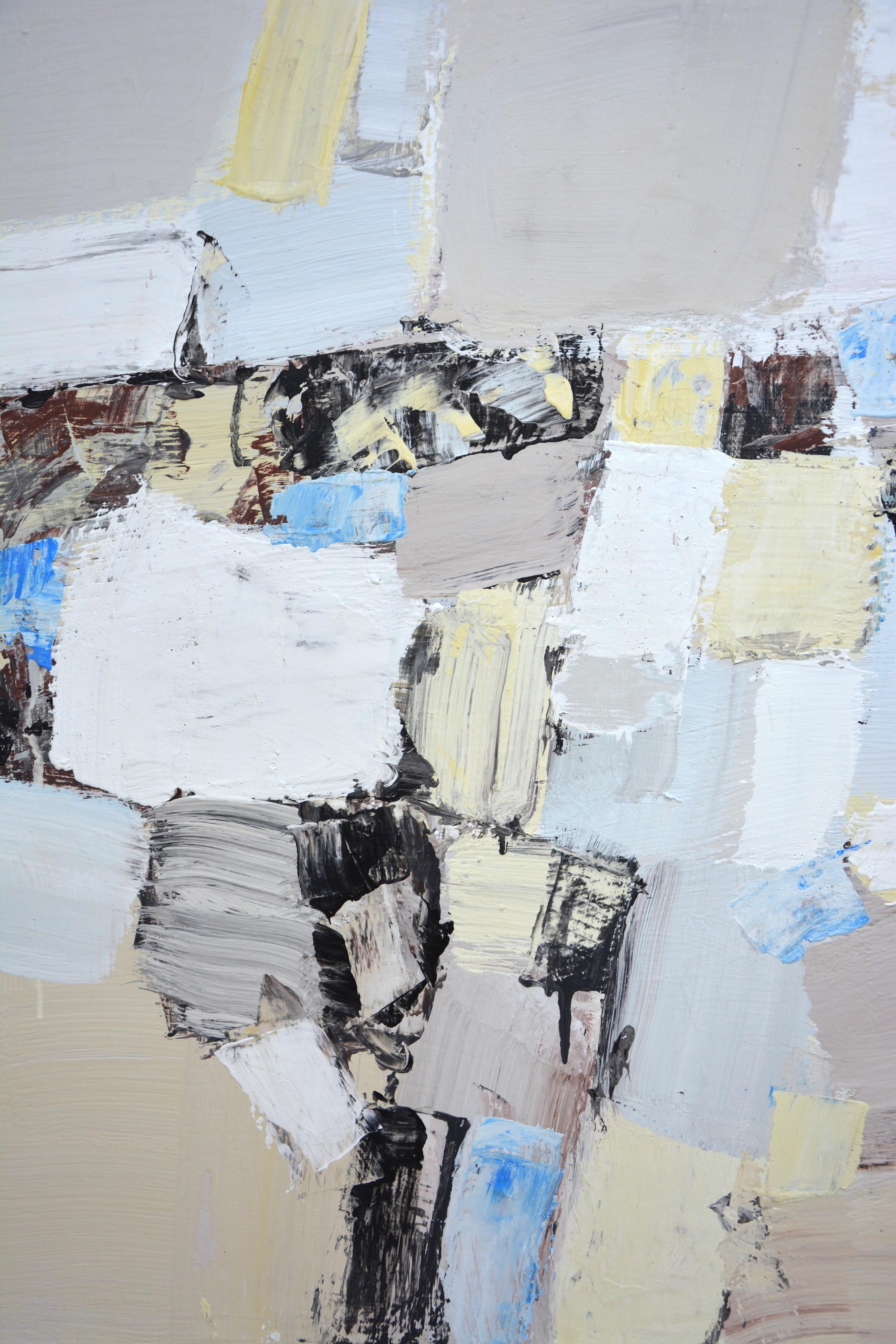 Pittura acrilica astratta di grandi dimensioni Abstraction 117 - Arte da parete geometrica moderna - Interior Painting Grigio di Iryna Kastsova
