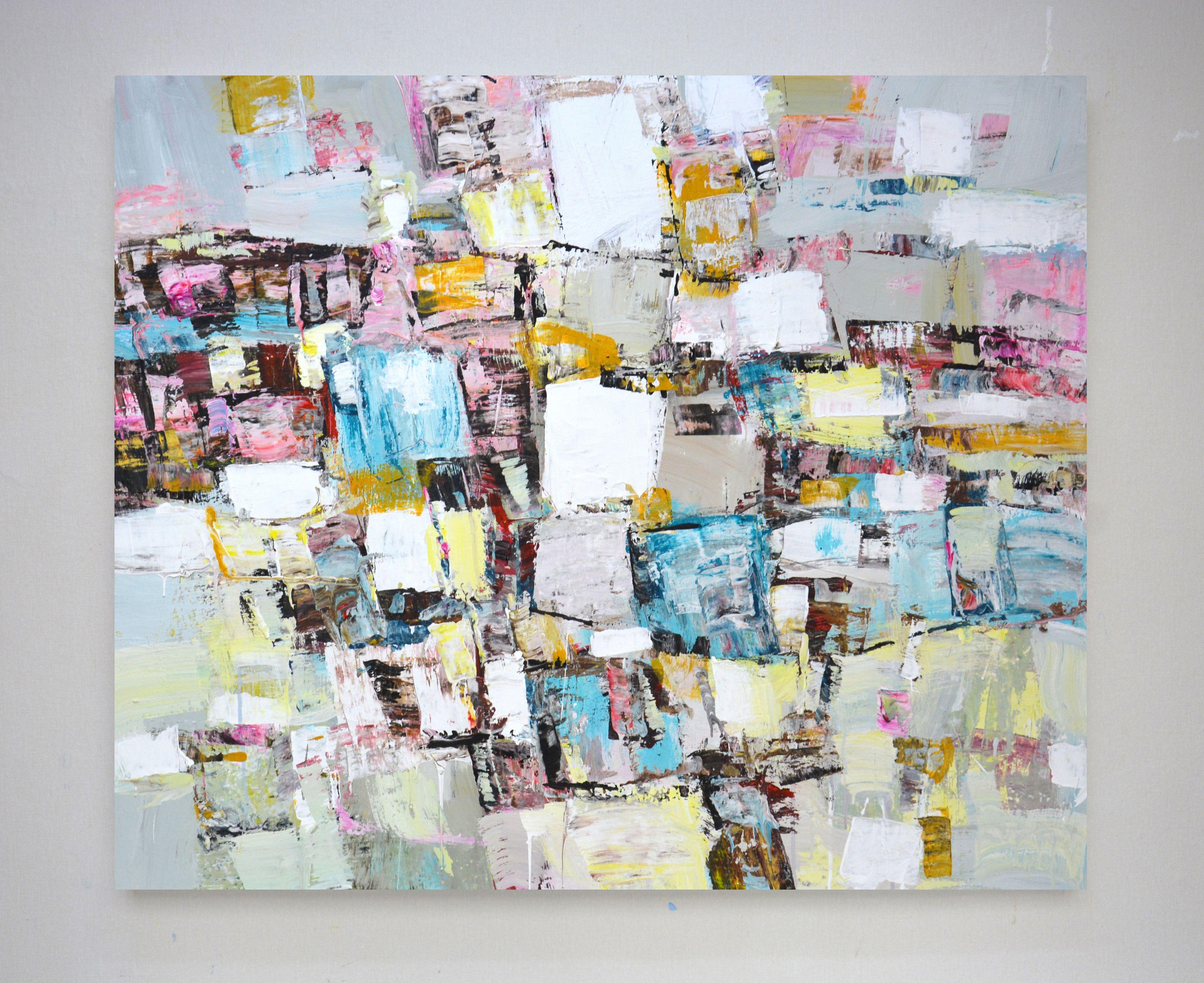 Abstraction 128, Painting, Acrylic on Canvas - Gray Abstract Painting by Iryna Kastsova