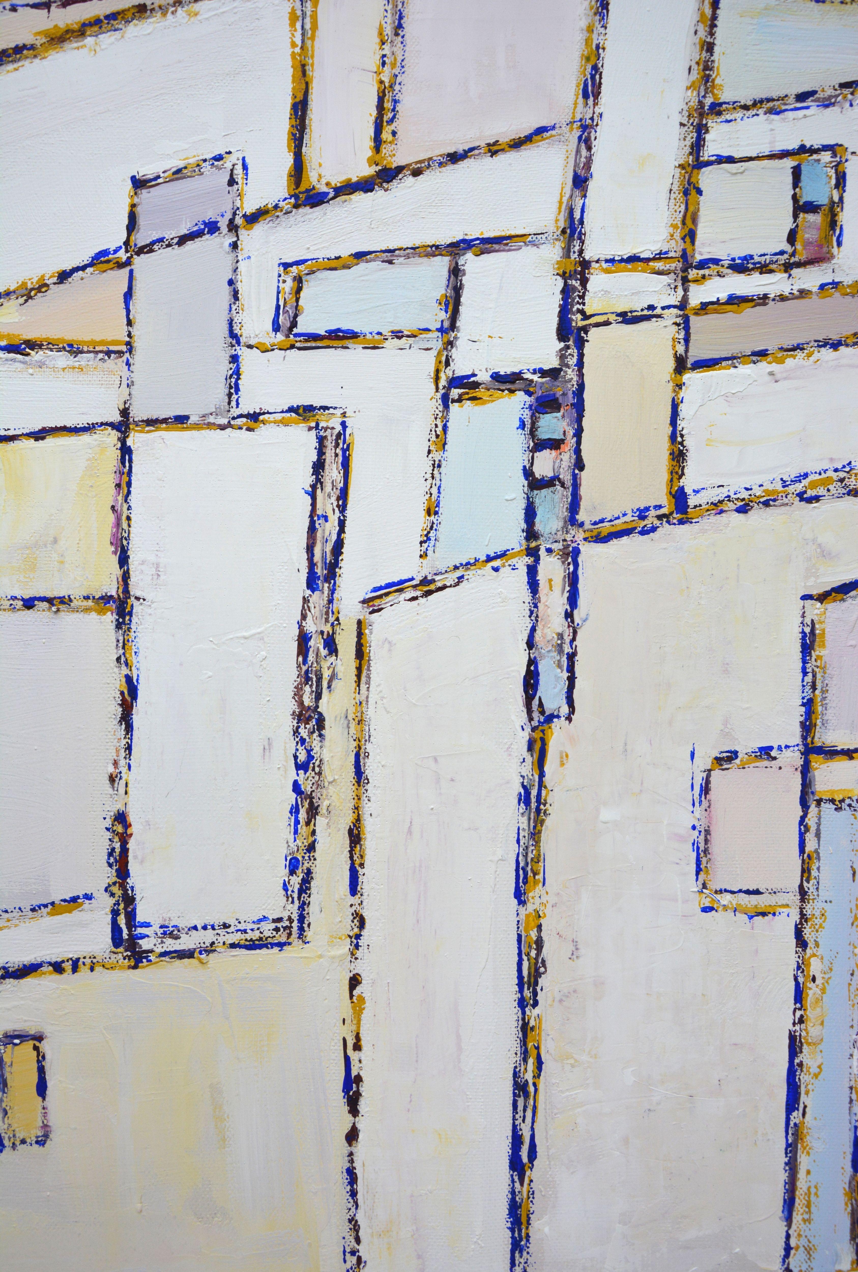 Astrazione 30, Pittura, Acrilico su tela - Abstract Painting Grigio di Iryna Kastsova