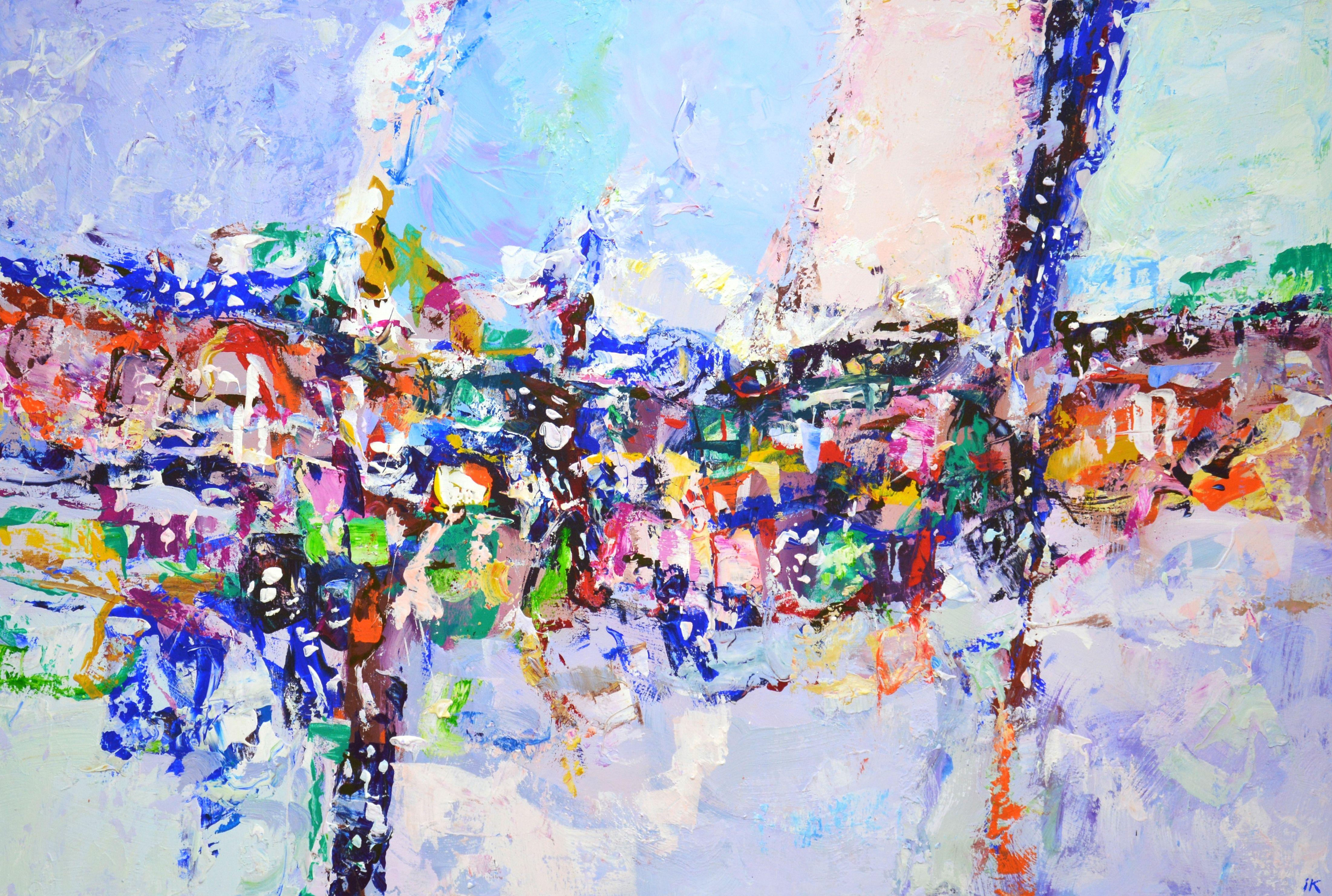 Abstract Painting di Iryna Kastsova - Astrazione 37., Pittura, Acrilico su tela