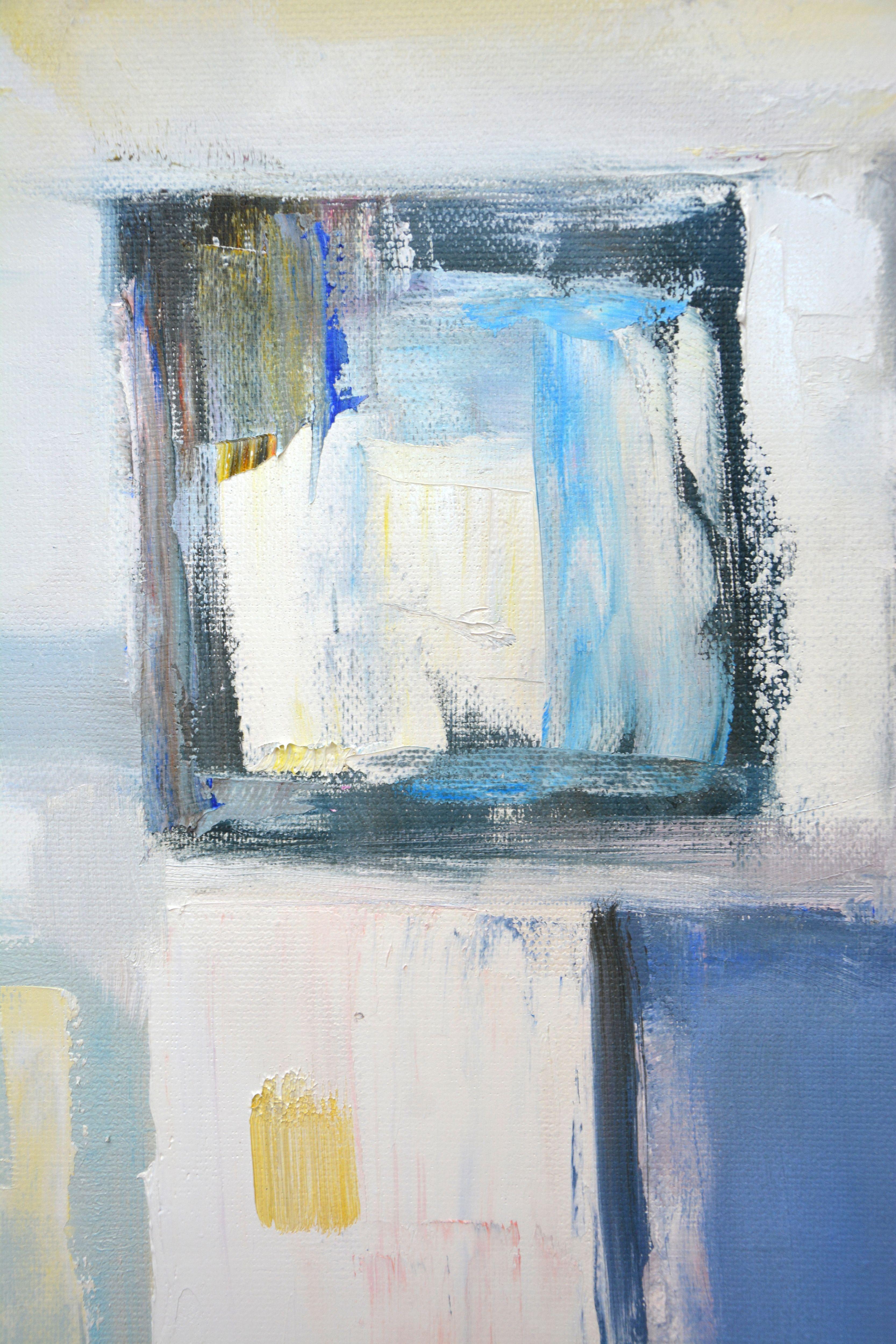 Astrazione numero 5, Pittura, Olio su tela - Abstract Painting Grigio di Iryna Kastsova