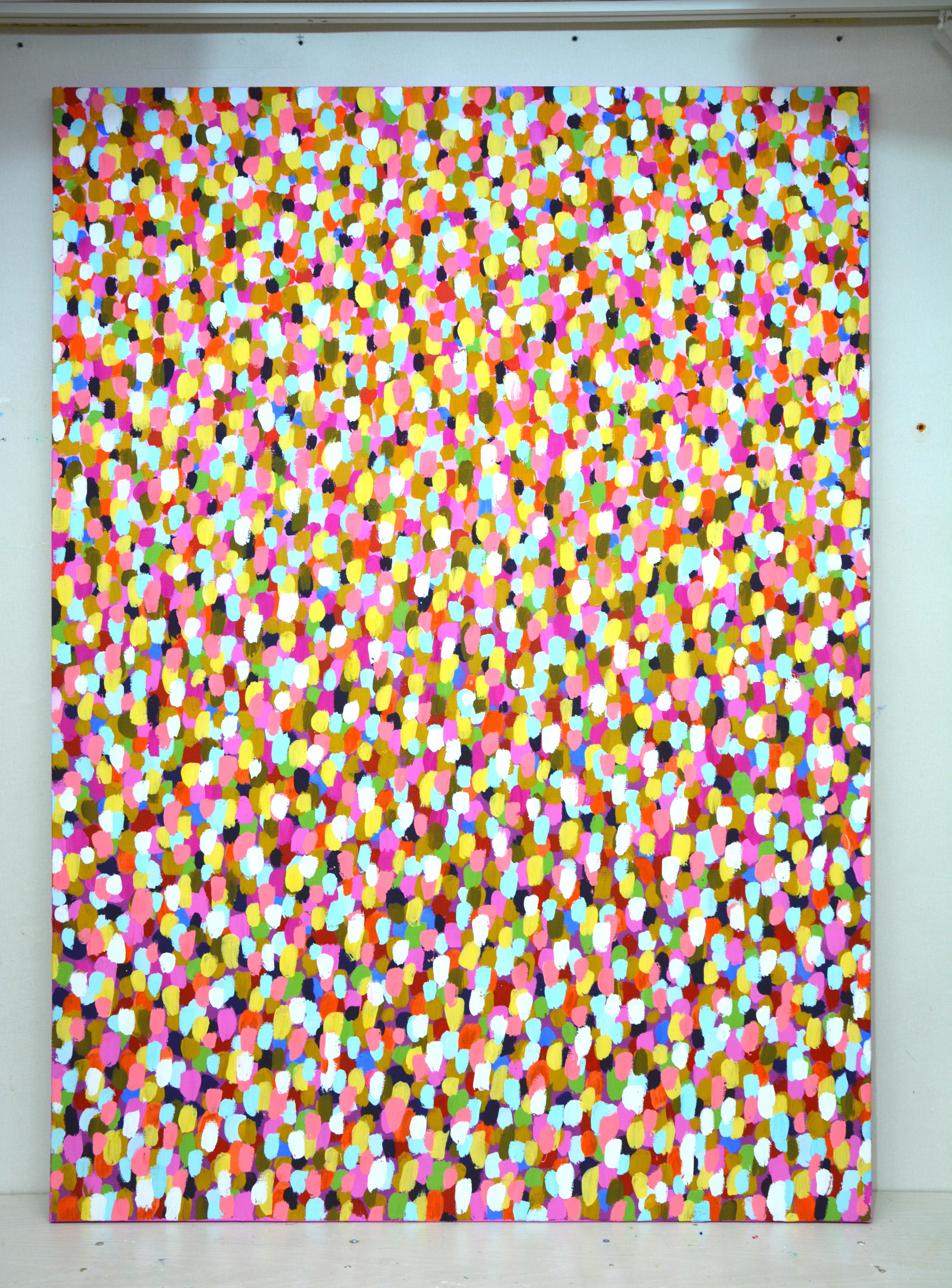 Méditation sur l'abondance. - Beige Abstract Painting par Iryna Kastsova