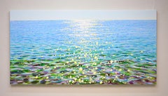 Resplandor afectuoso sobre las olas, Pintura, Acrílico sobre lienzo