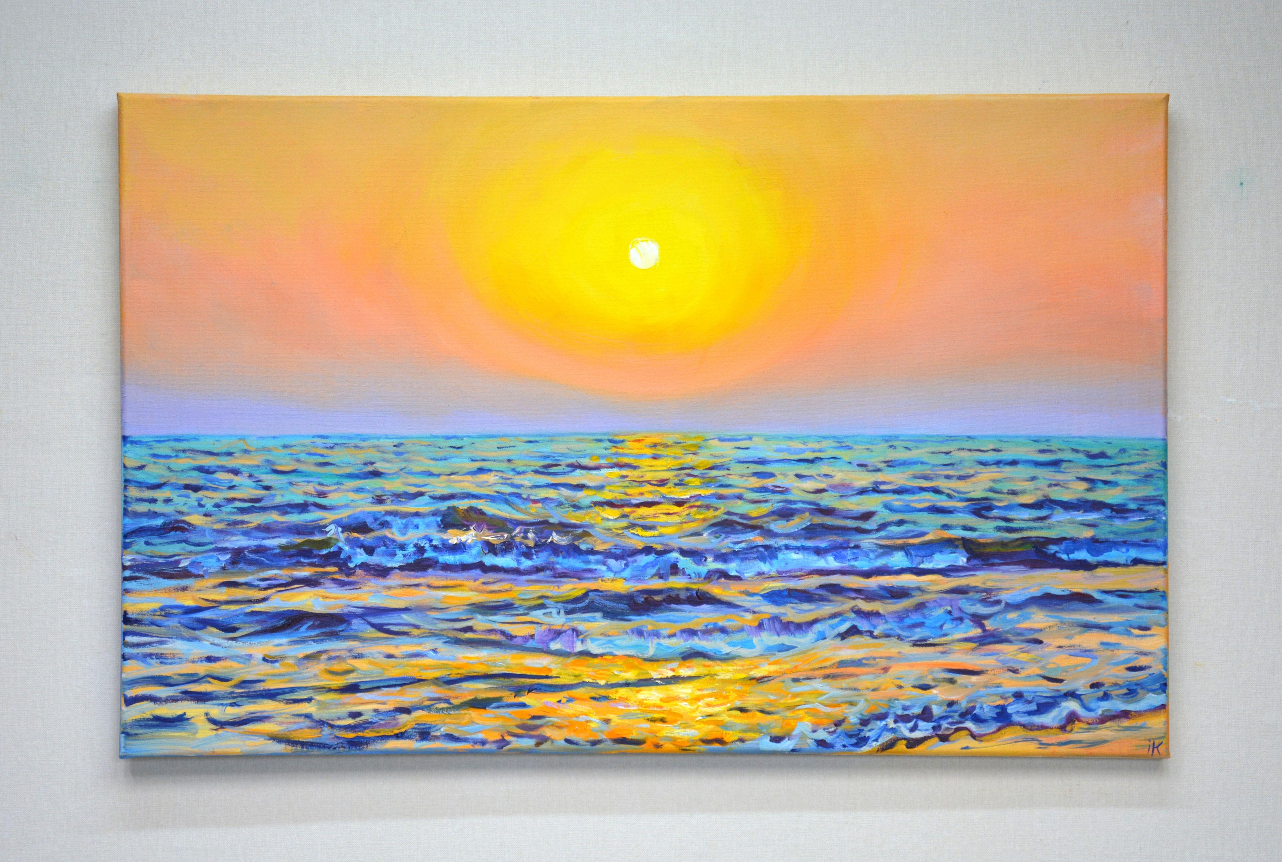 Affectionate sunset, Painting, Oil on Canvas For Sale 1