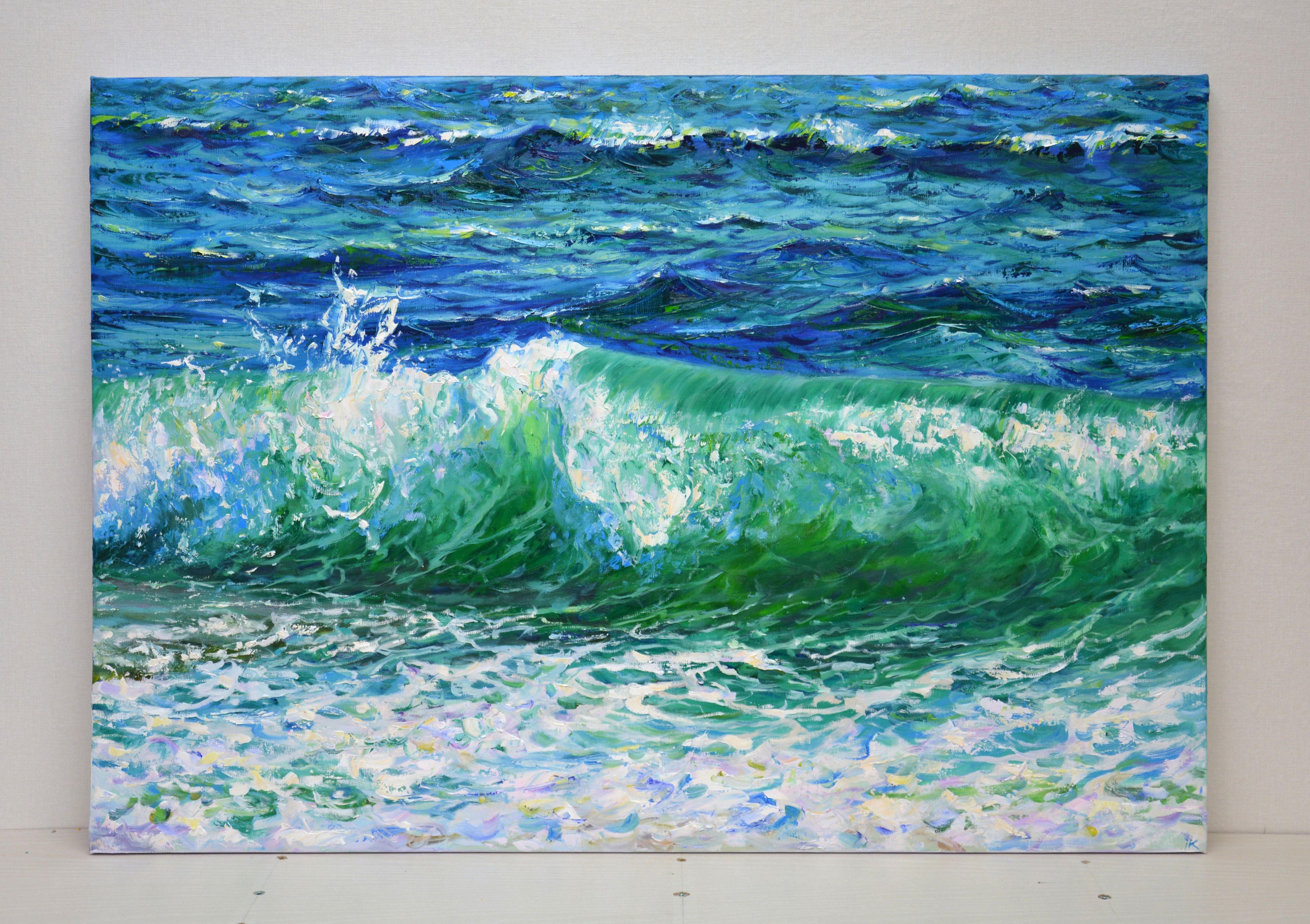 Affectionate surf, Painting, Oil on Canvas For Sale 1