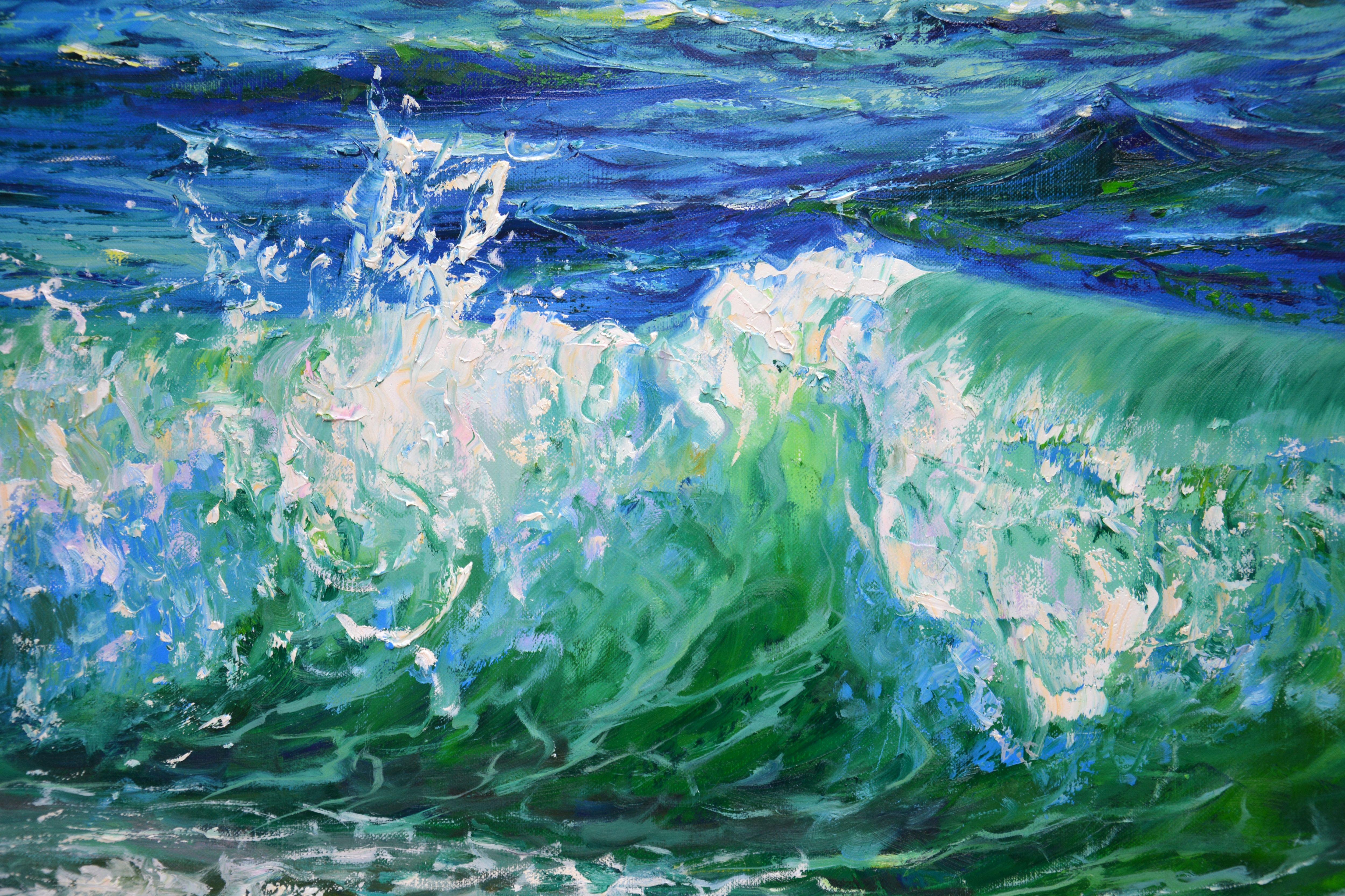 Affectionate surf, Painting, Oil on Canvas For Sale 3