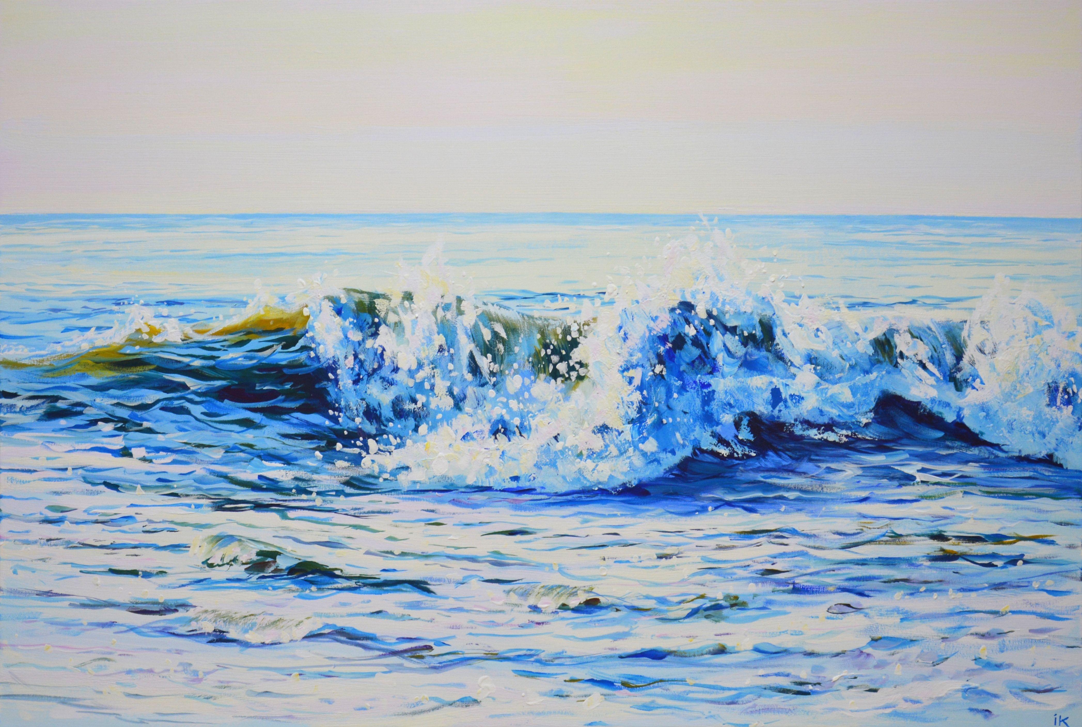 Affectionate waves, Gemälde, Acryl auf Leinwand – Painting von Iryna Kastsova