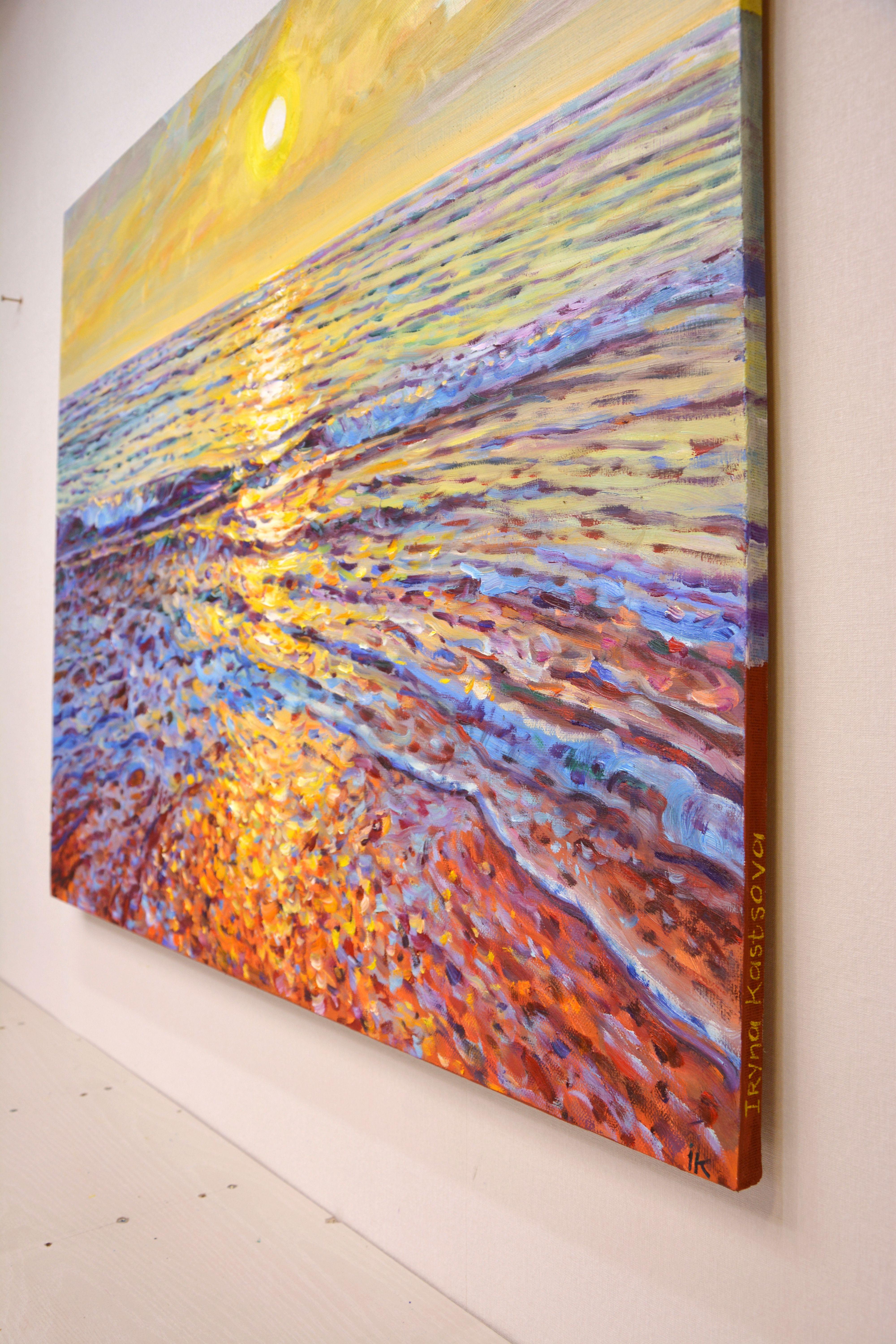 Amber Surf, Painting, Oil on Canvas For Sale 1