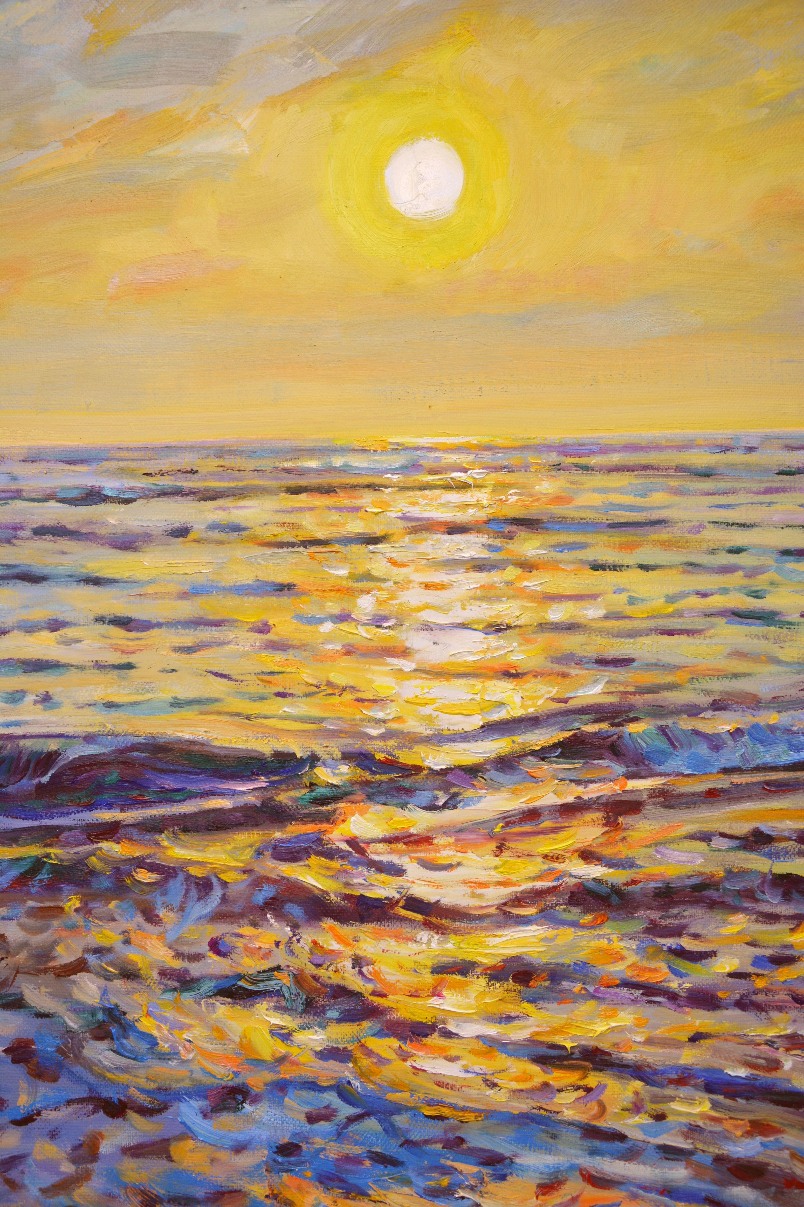 Amber Surf, Painting, Oil on Canvas For Sale 3