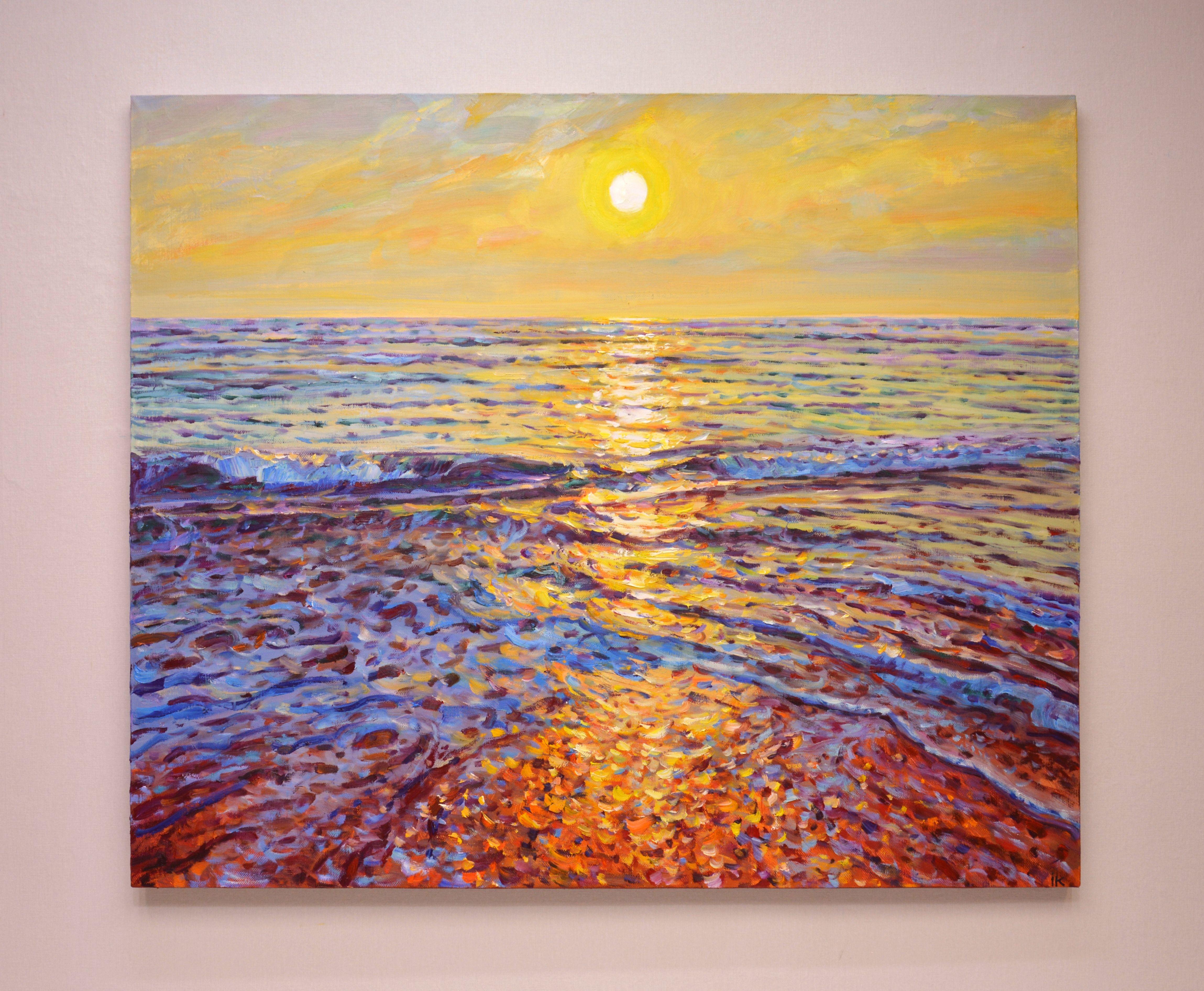Amber Surf, Painting, Oil on Canvas For Sale 4