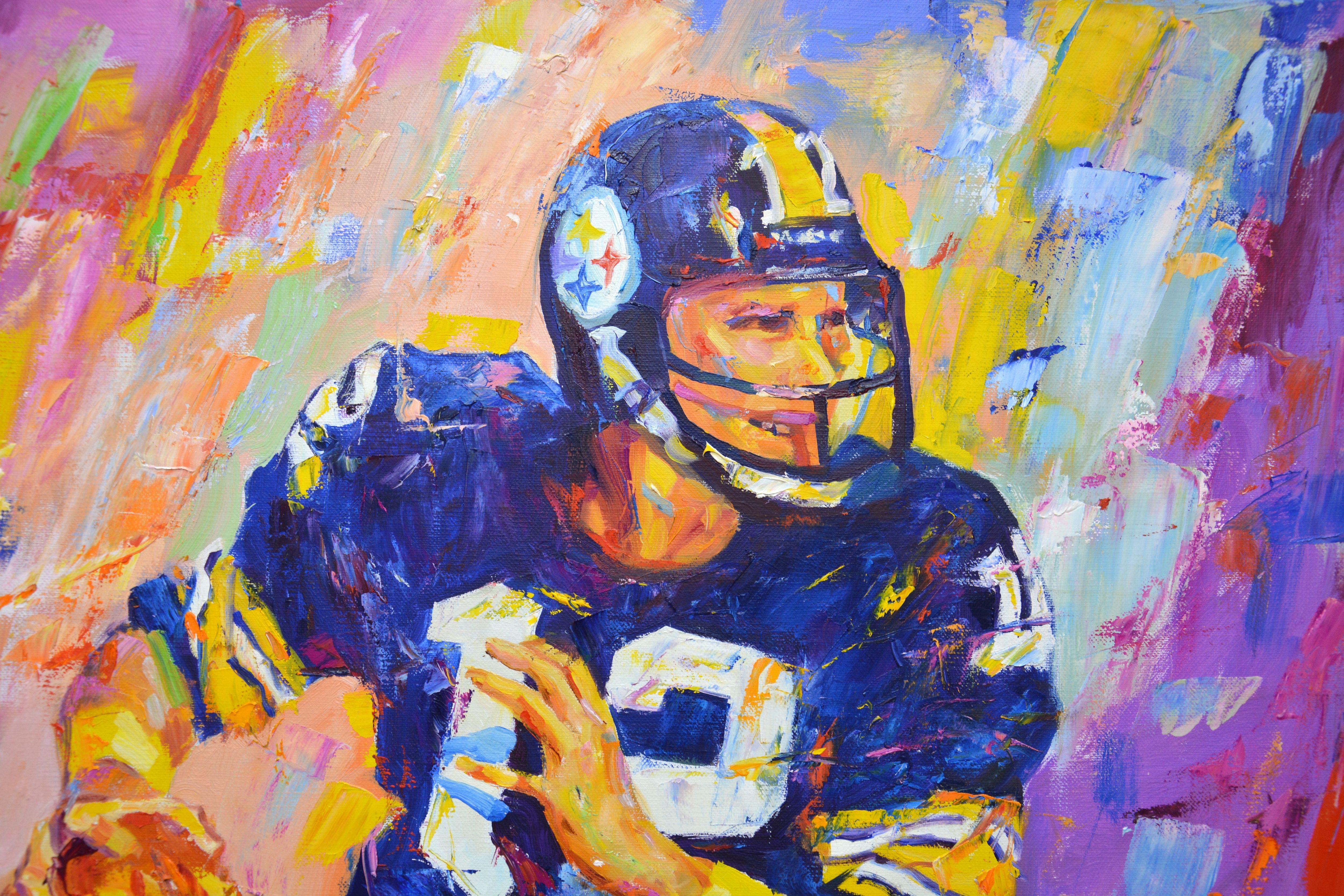 American football, Painting, Oil on Canvas For Sale 1