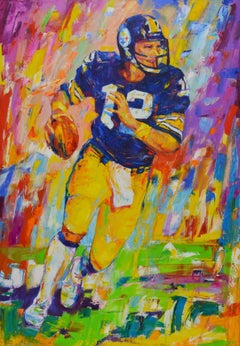 Peinture - football américain, huile sur toile