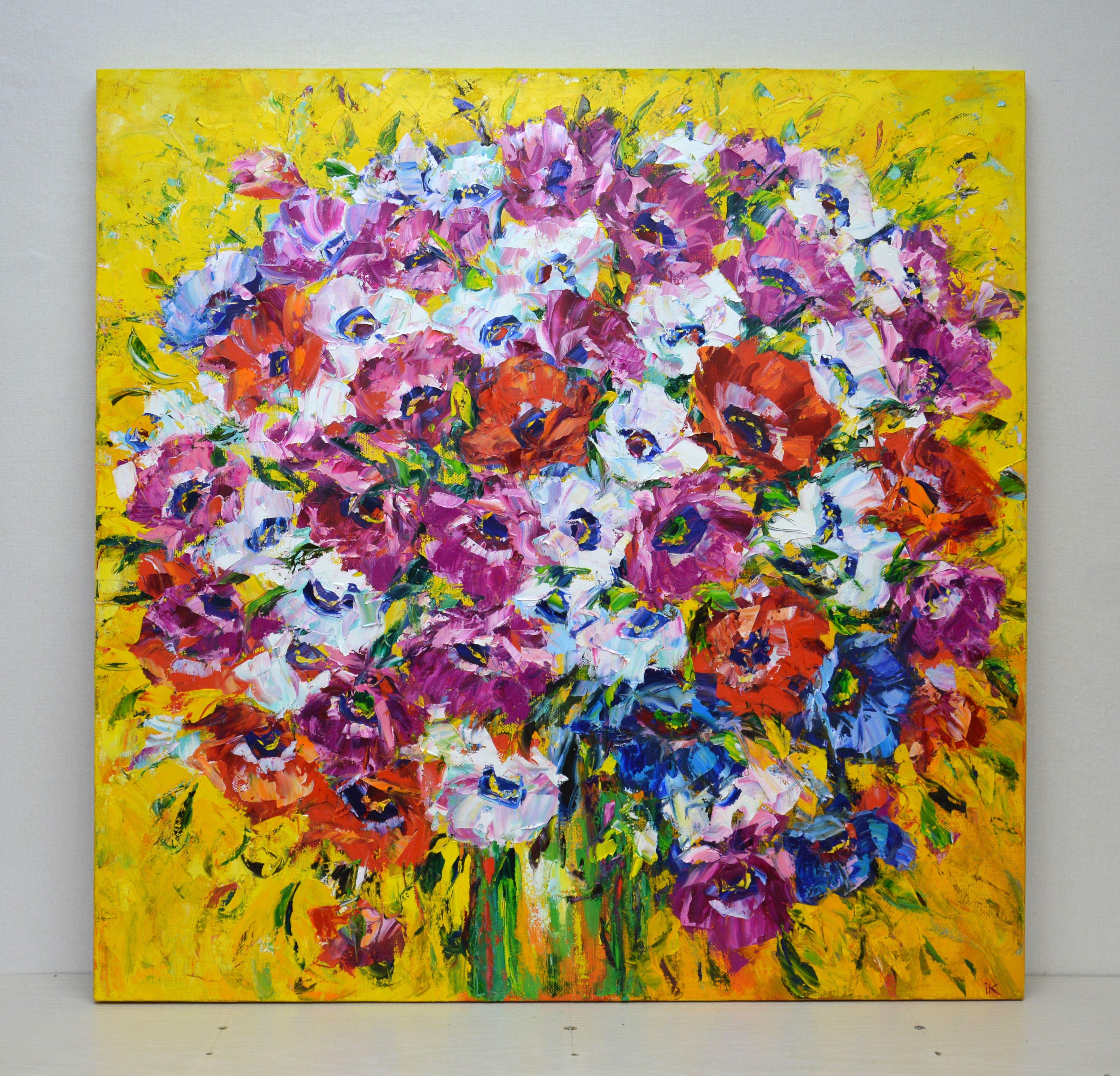 Anemones, Painting, Oil on Canvas For Sale 1