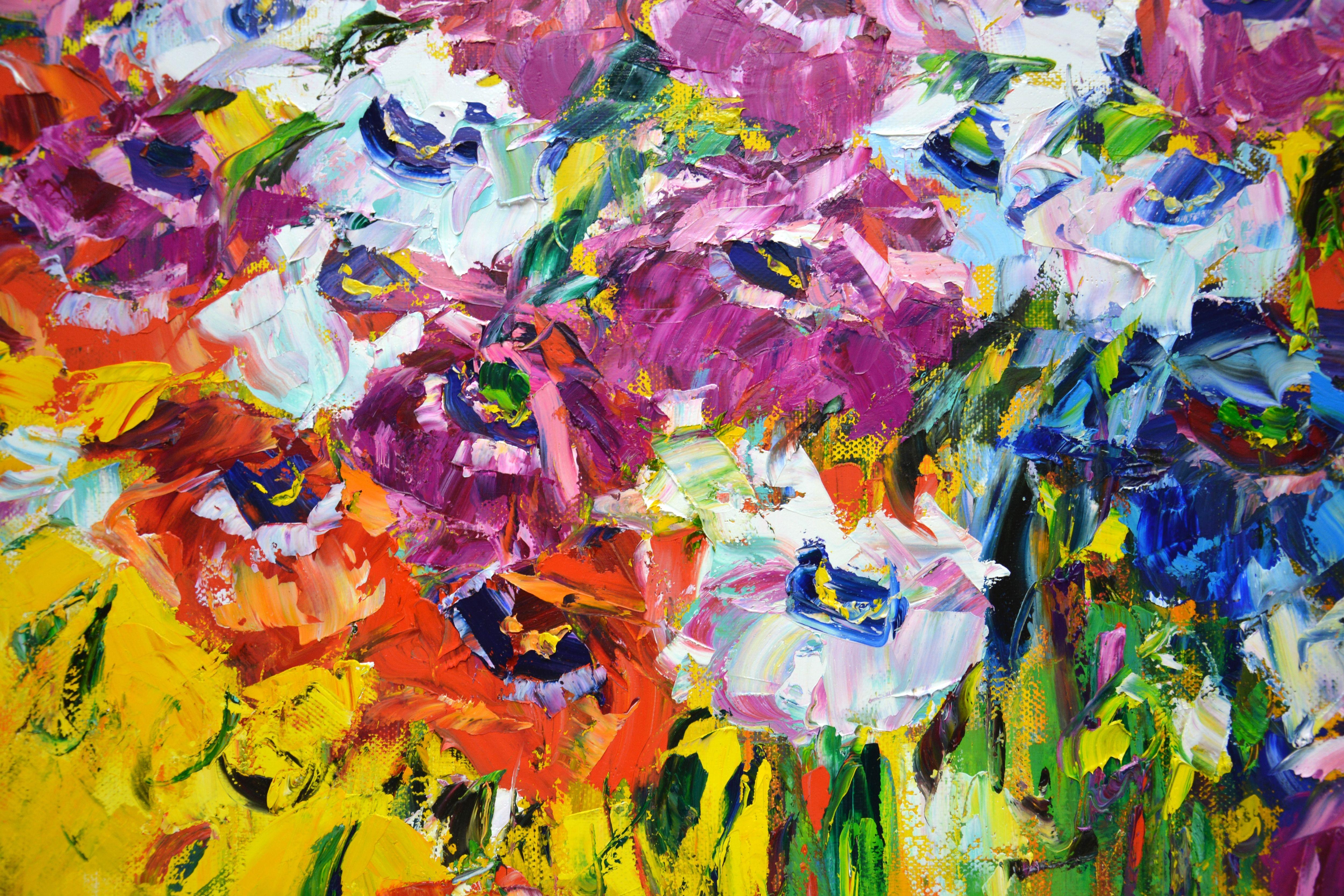 Gemälde, Öl auf Leinwand, „Anemones“ im Angebot 1