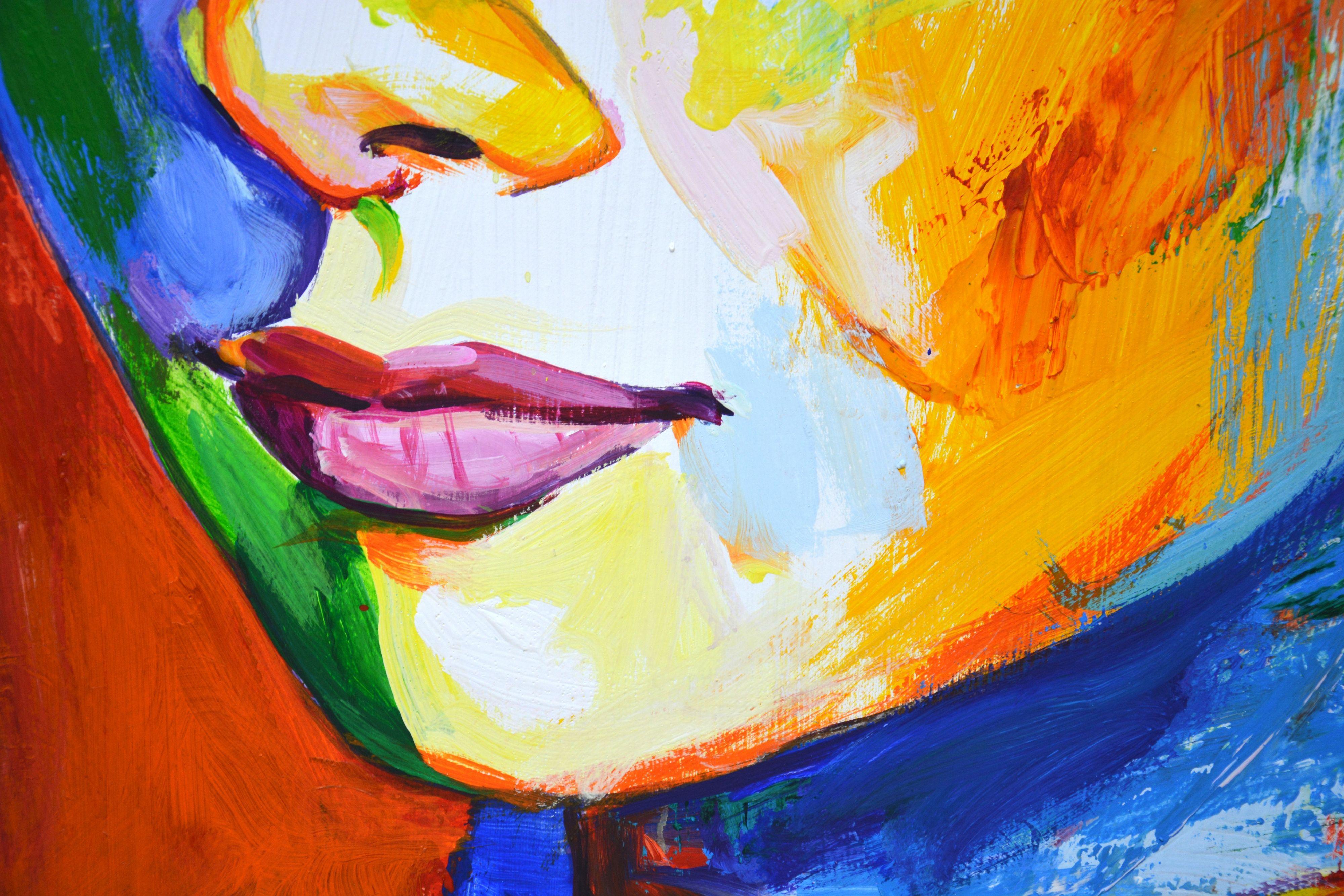 Audrey Hepburn, Painting, Acrylic on Canvas For Sale 4