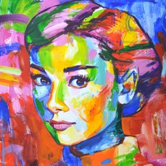 Audrey Hepburn, Painting, Acrylic on Canvas