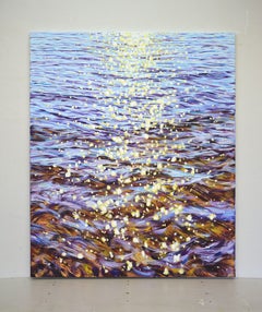 Awakening. Glare on the water., Painting, Acrylic on Canvas