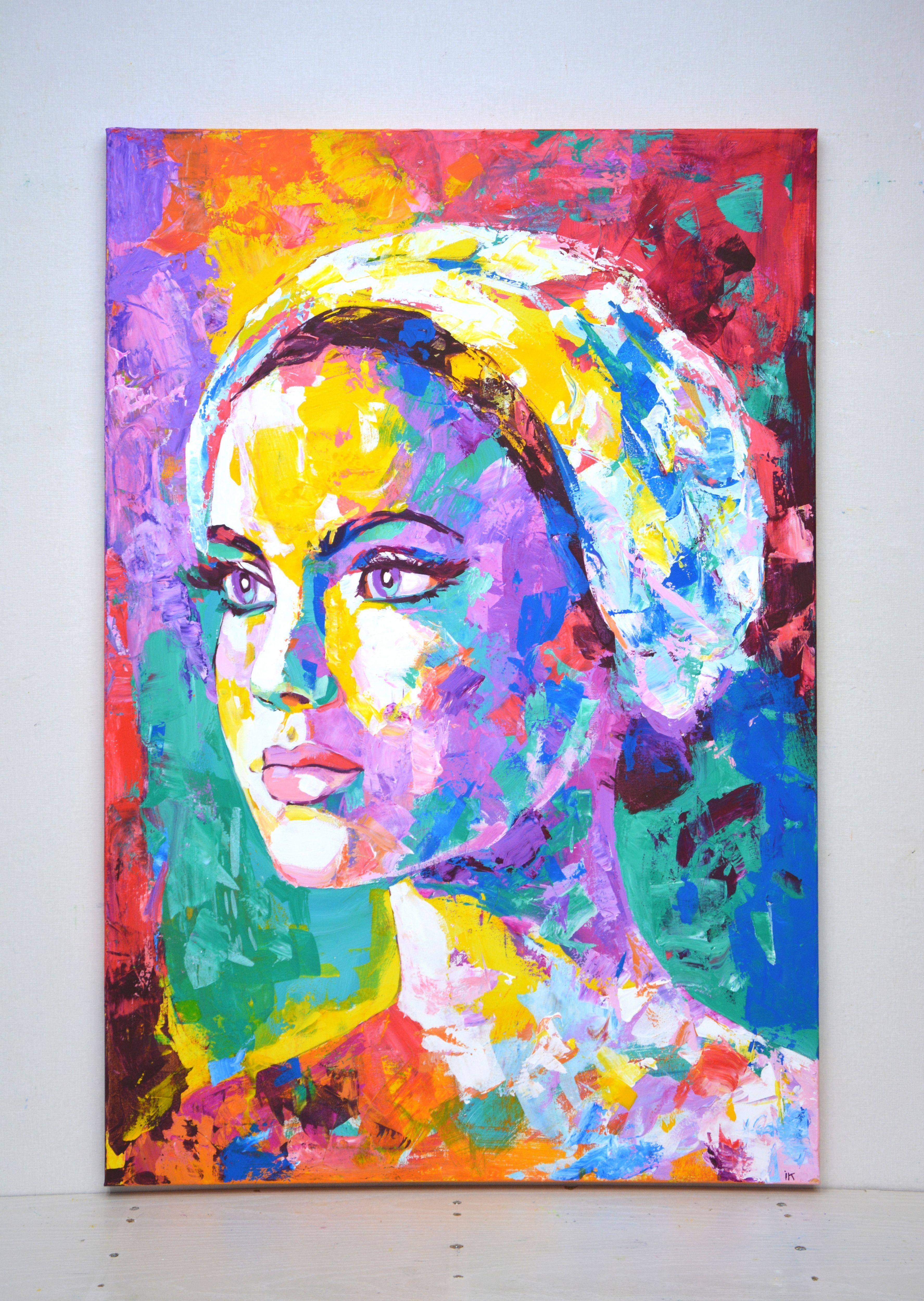 Porträt von Ballerina, Gemälde, Acryl auf Leinwand (Expressionismus), Painting, von Iryna Kastsova