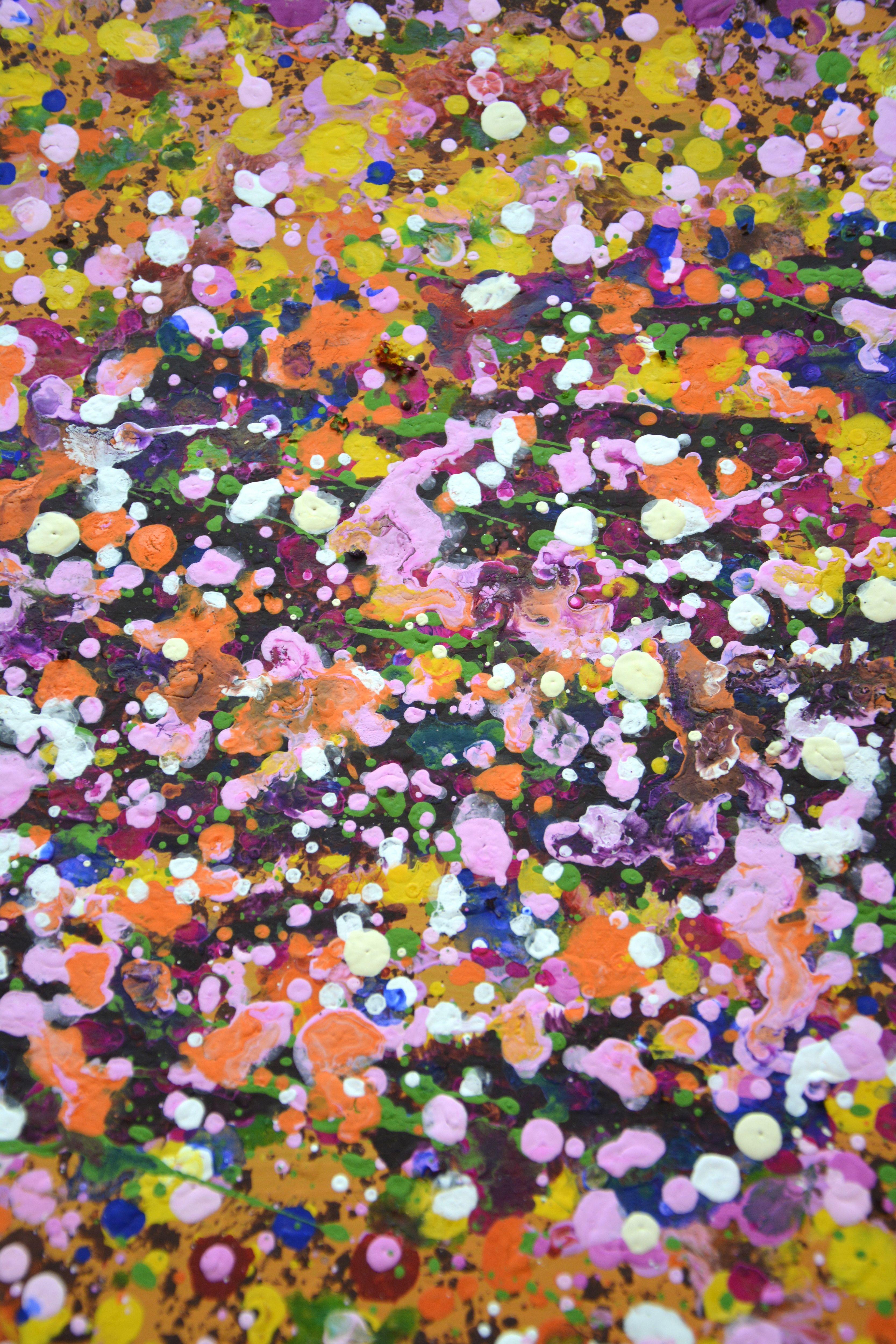 Perline., Pittura, Acrilico su tela - Abstract Painting Marrone di Iryna Kastsova
