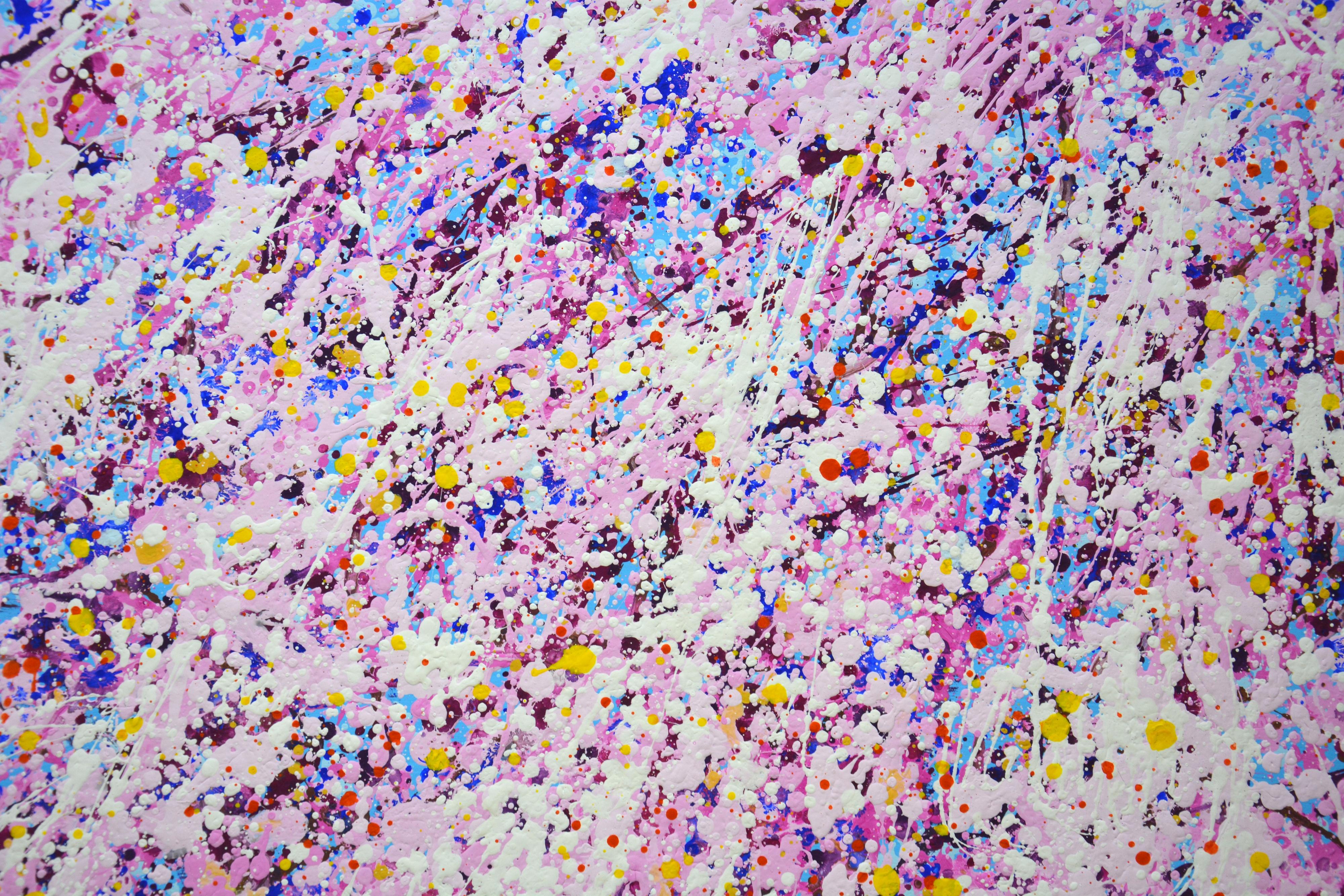 Blooming sakura 9  Colorful Expressionist Pop Art Tree Painting For Sale 2