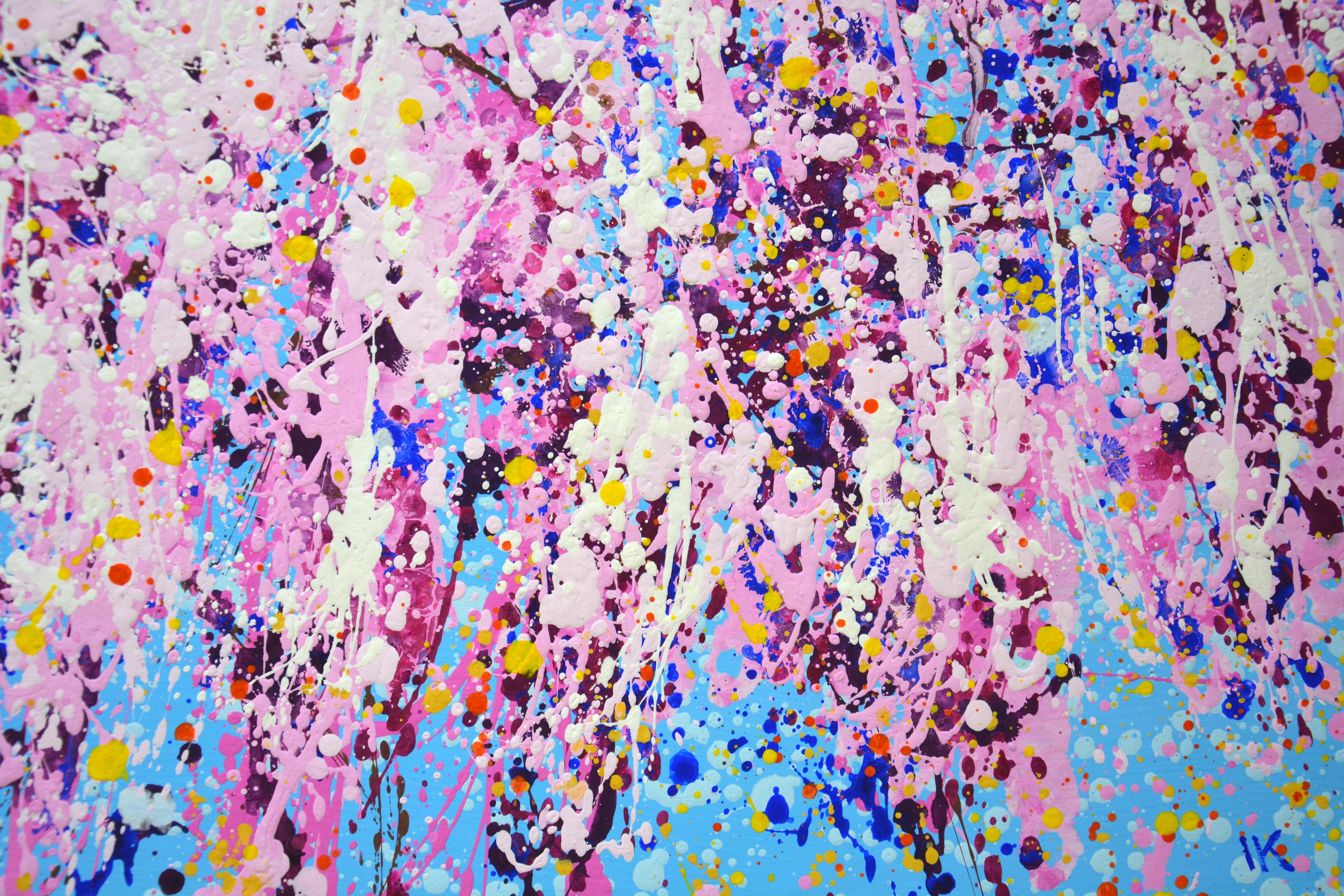 Blooming sakura 9  Colorful Expressionist Pop Art Tree Painting For Sale 5