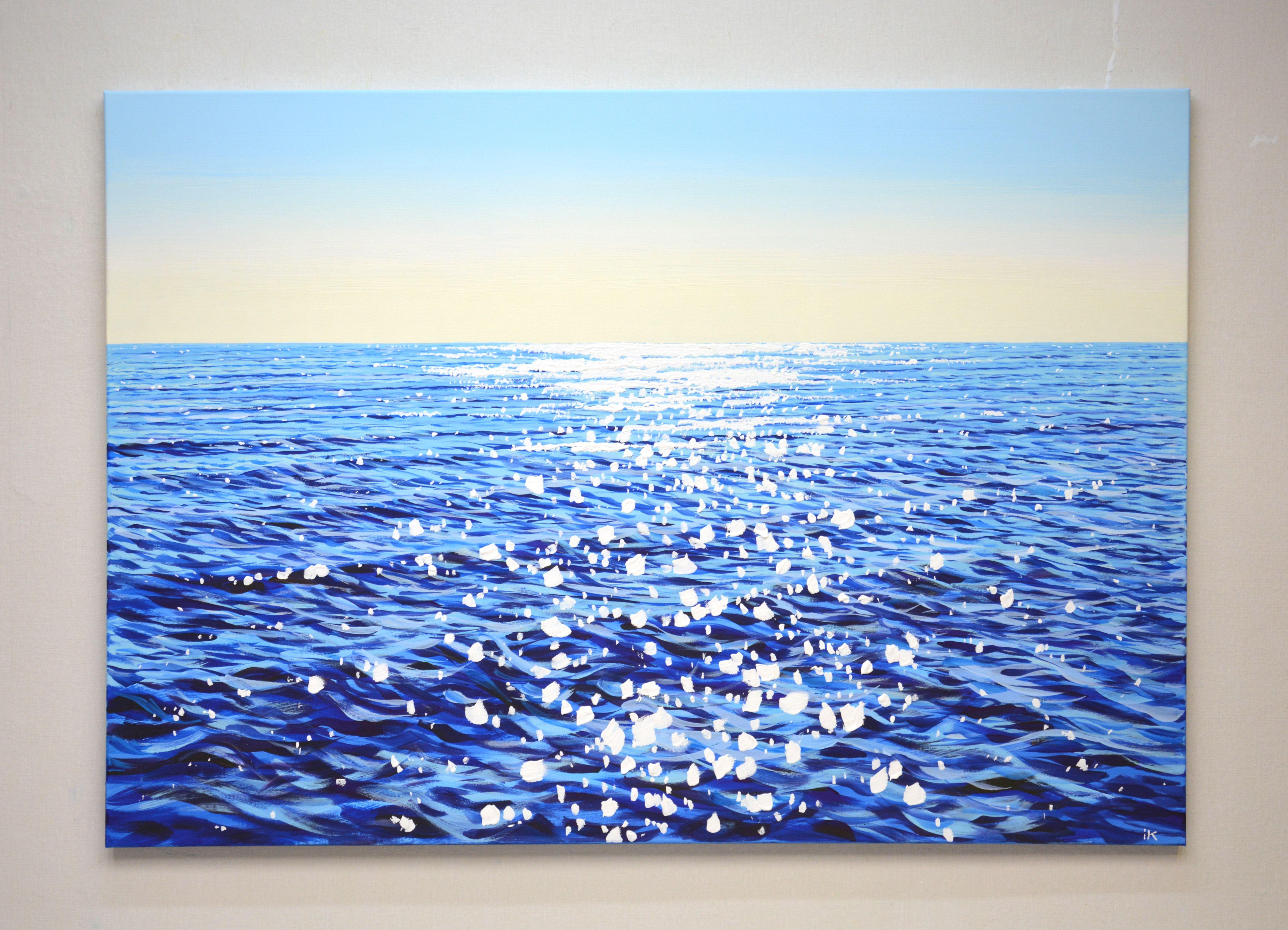 Blue ocean. Glare., Painting, Acrylic on Canvas For Sale 1