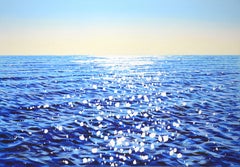 Blue ocean. Glare., Painting, Acrylic on Canvas