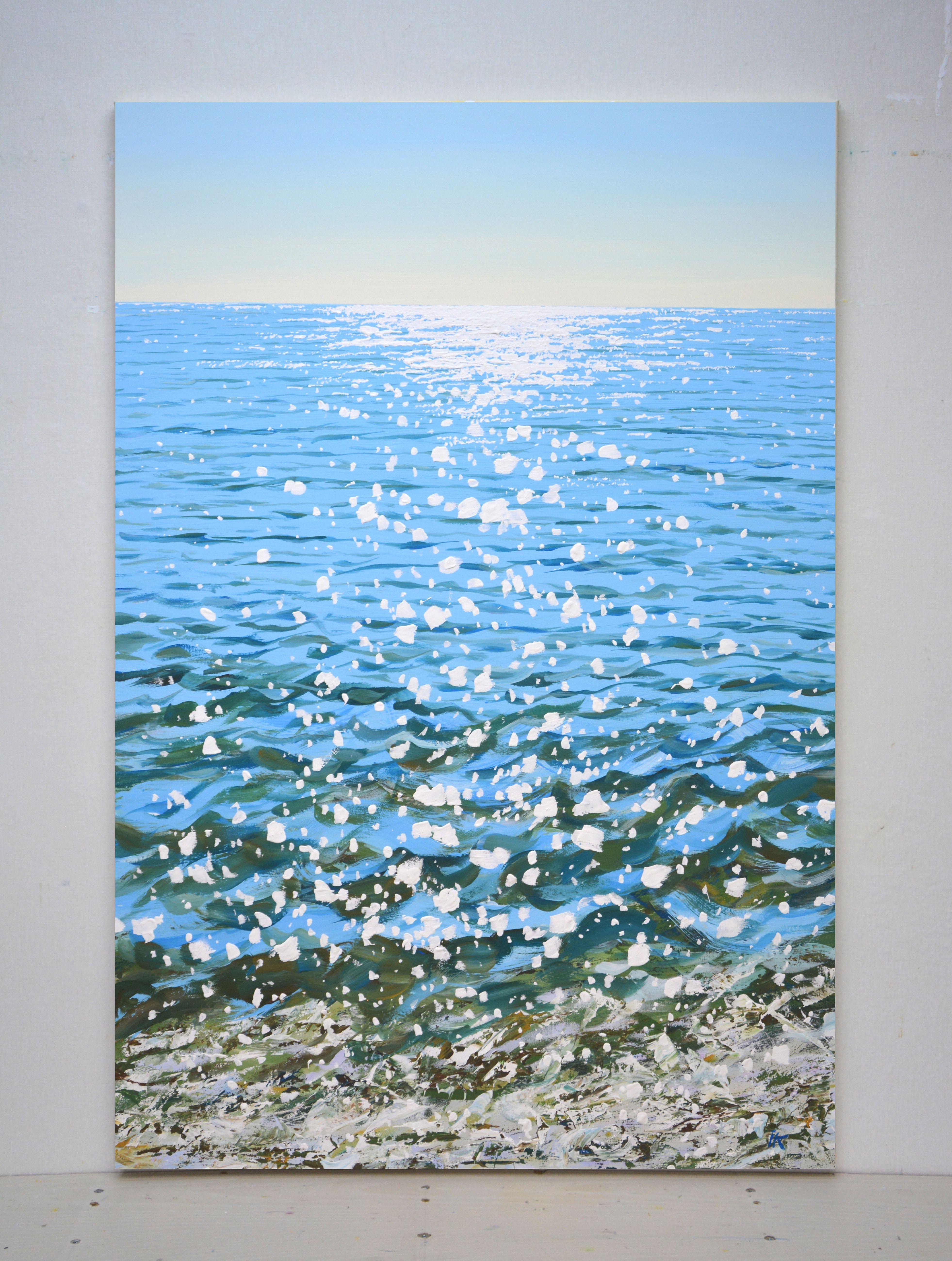 Blue water. Glare., Painting, Acrylic on Canvas For Sale 1
