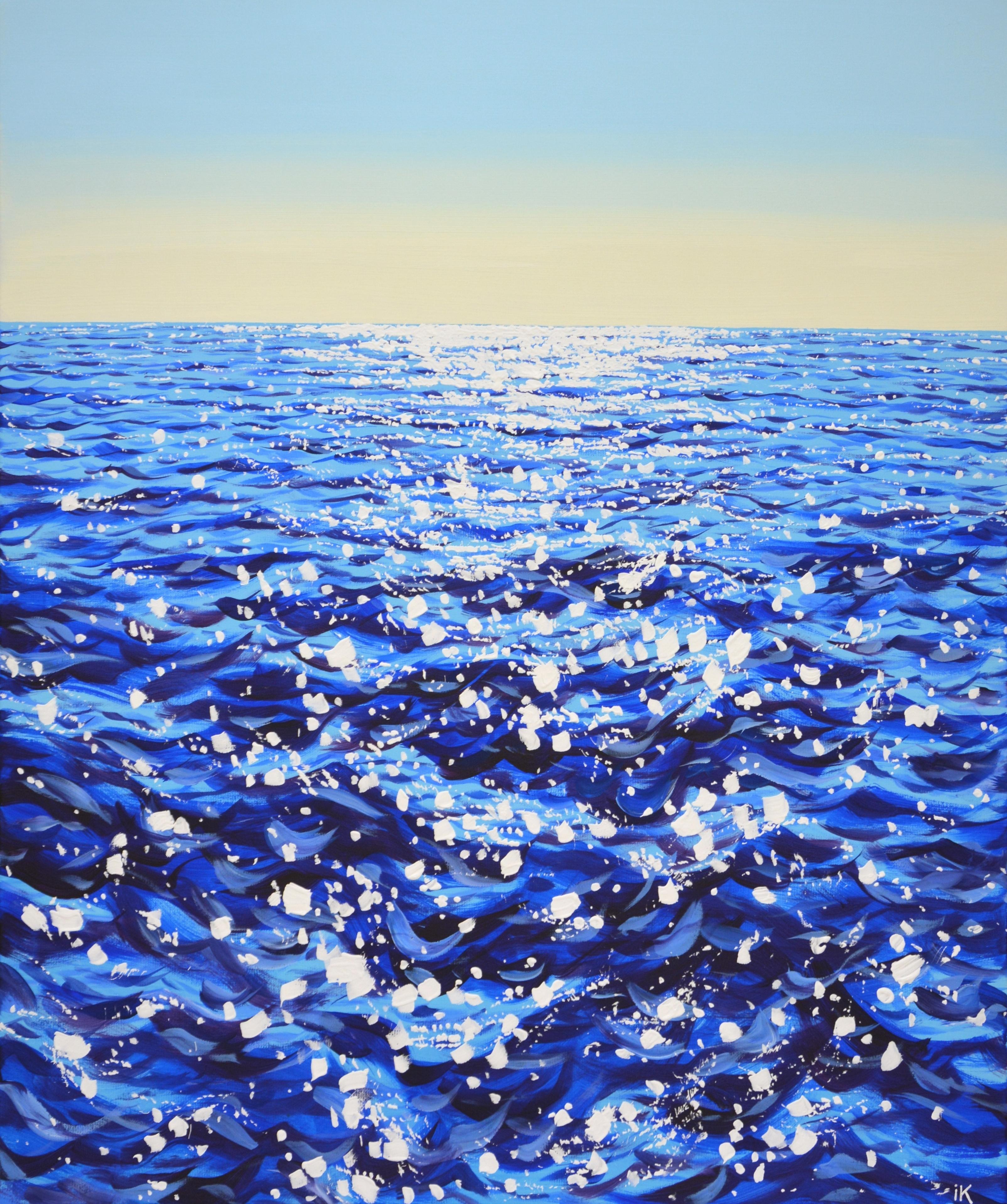 Iryna Kastsova Landscape Painting - 	Blue water. Light.