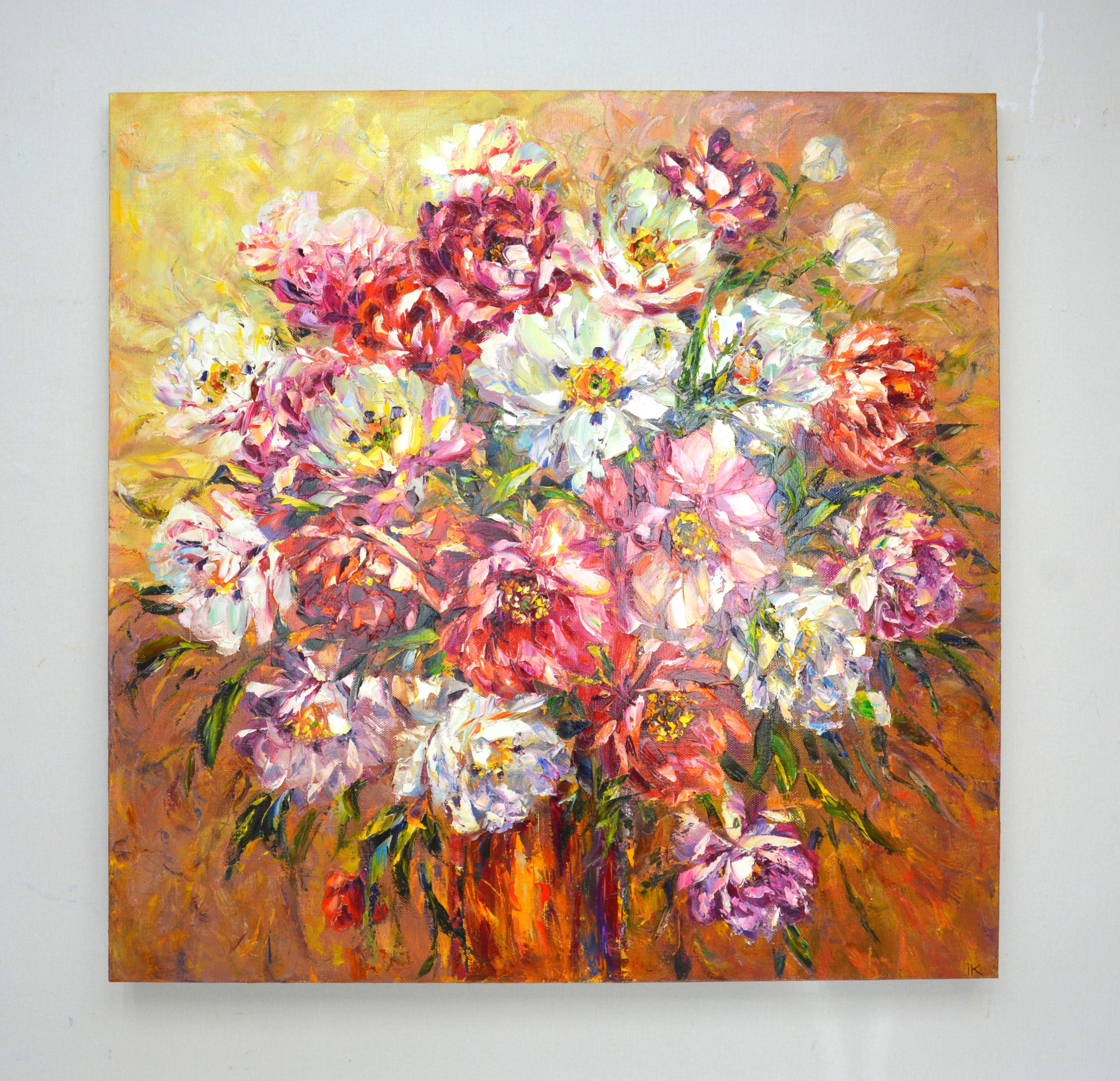 Blumenstrauß, Gemälde, Öl auf Leinwand (Impressionismus), Painting, von Iryna Kastsova