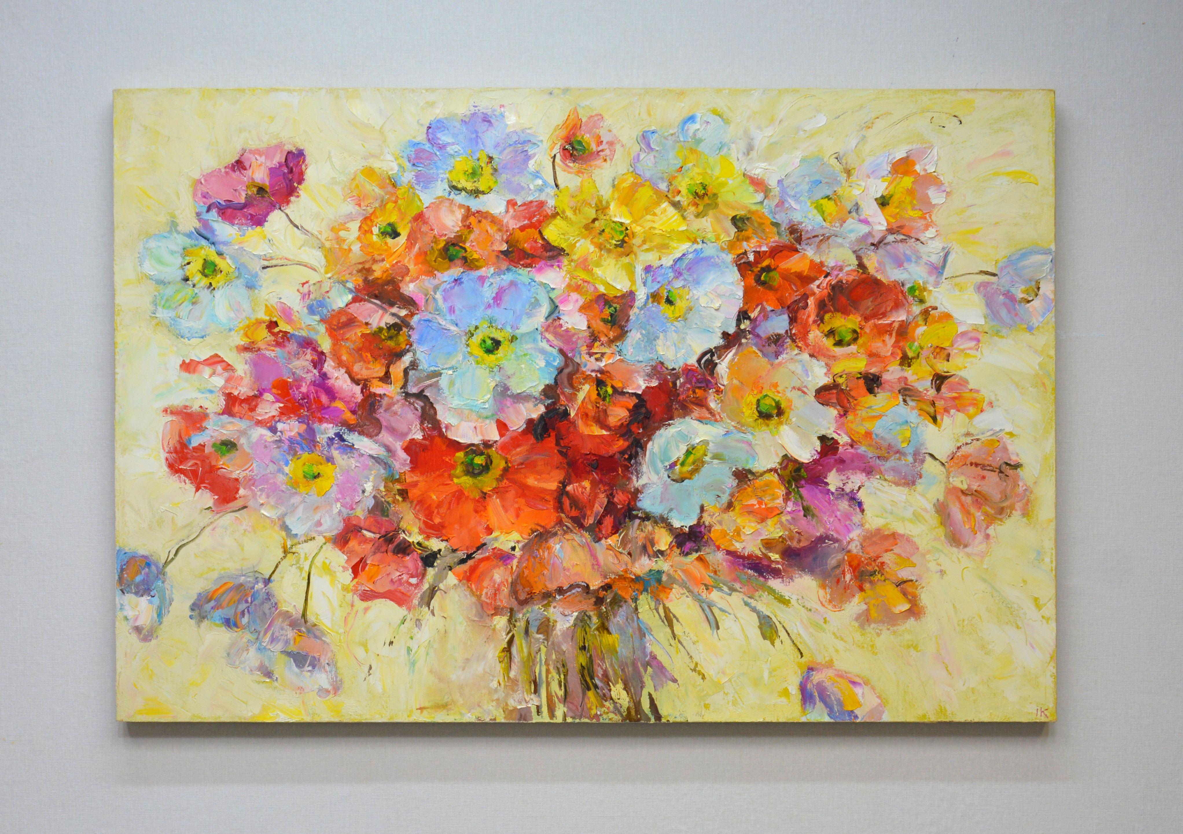 Bouquet. Poppies., Painting, Oil on Canvas For Sale 1