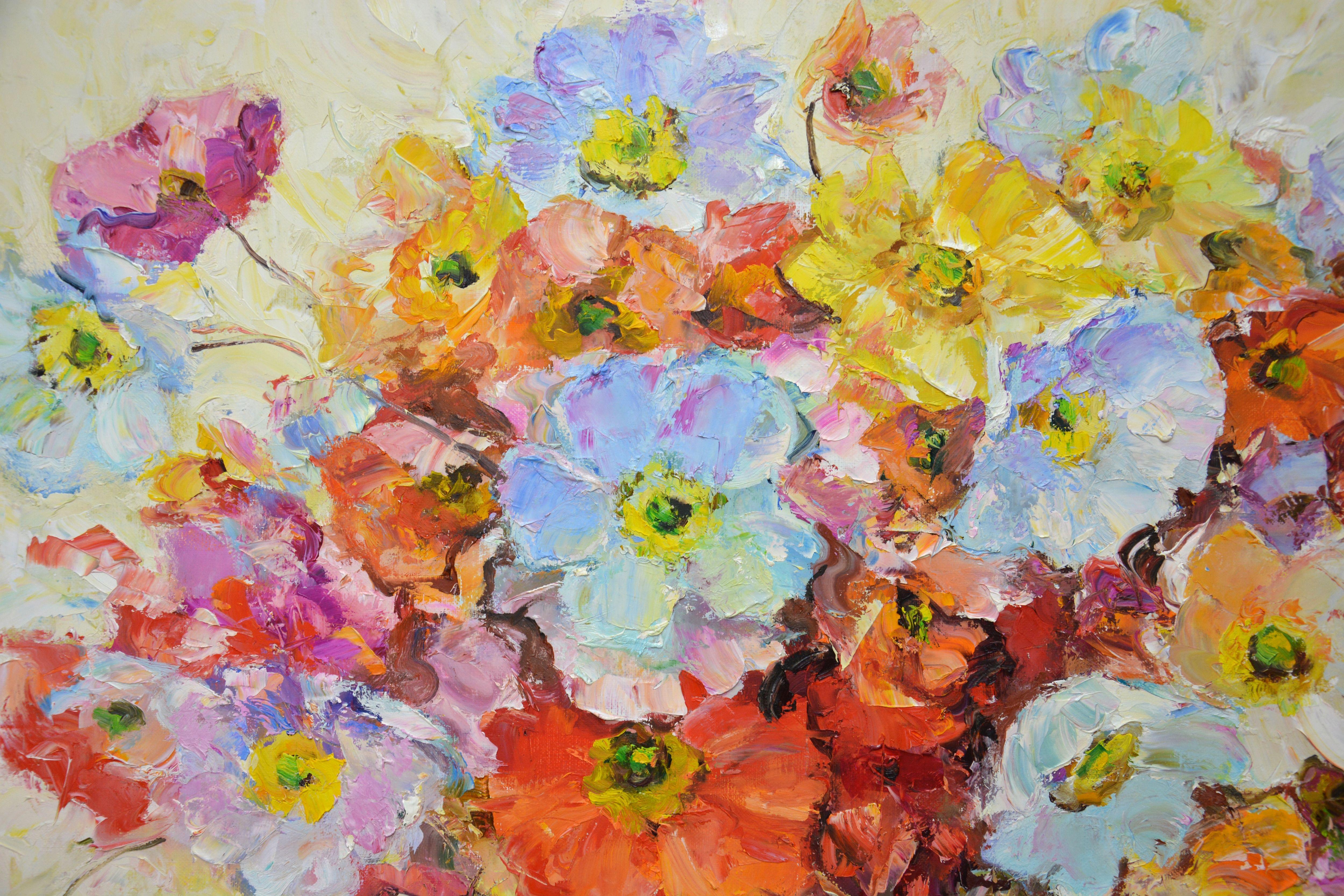 Bouquet. Poppies., Painting, Oil on Canvas For Sale 2