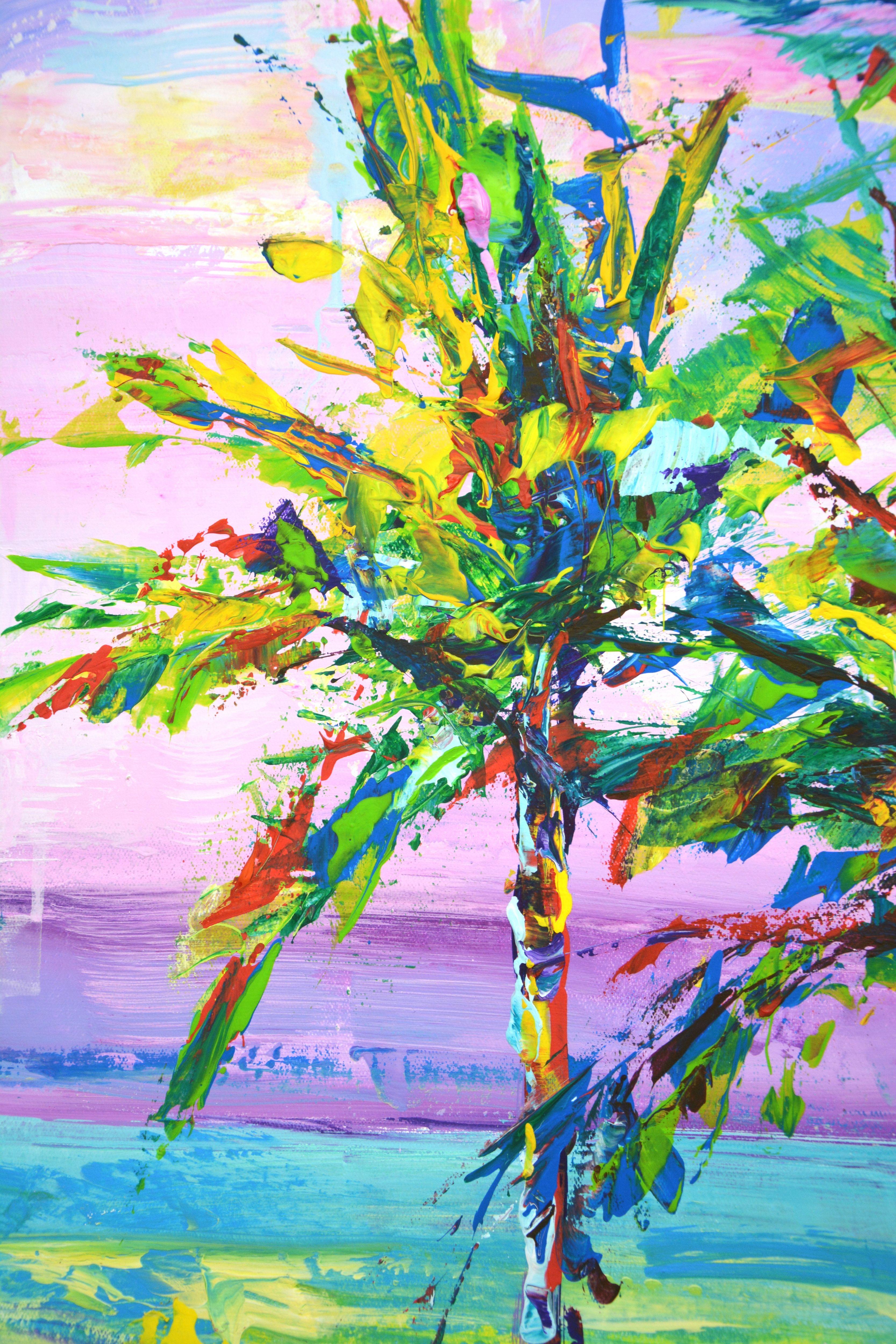 California Palms 2, Painting, Acrylic on Canvas For Sale 3