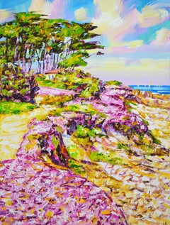 California. Pink field – Vibrant Acrylic Landscape (60x80 cm)
