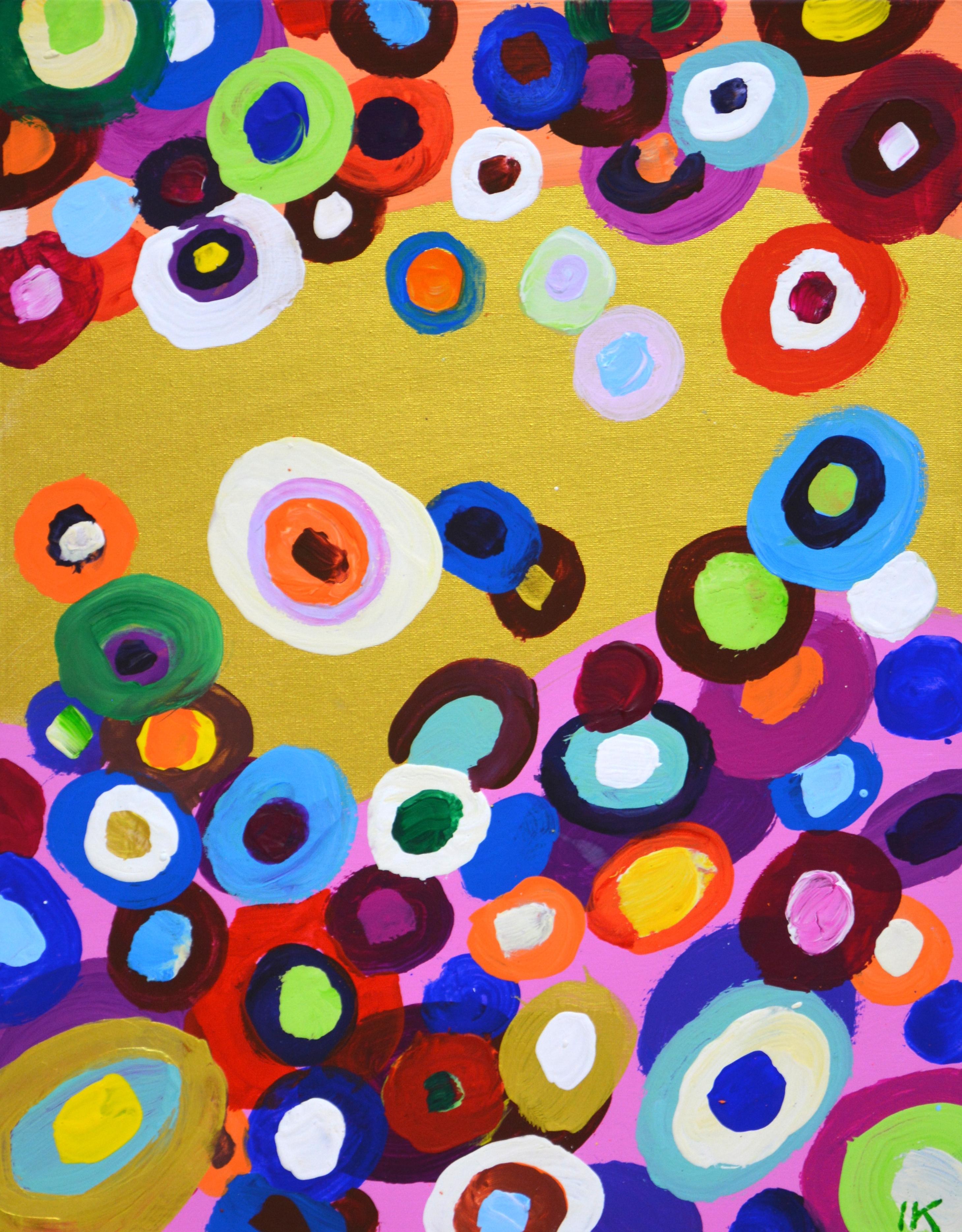 Irena Orlov Gold Leaf Silver Abstract Art on Canvas 36 x 48" at