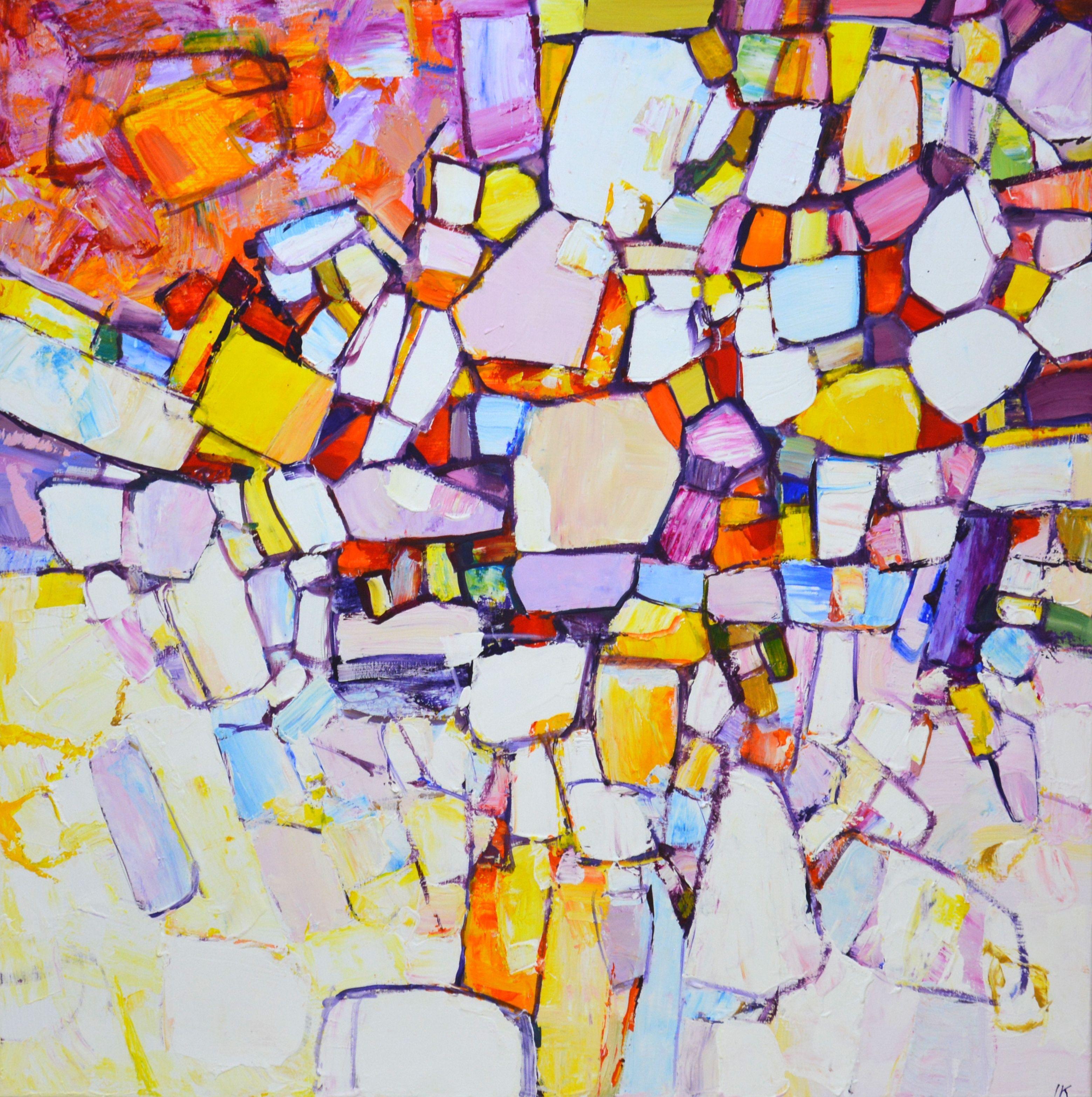 Iryna Kastsova Abstract Painting - Color maze 2., Painting, Acrylic on Canvas