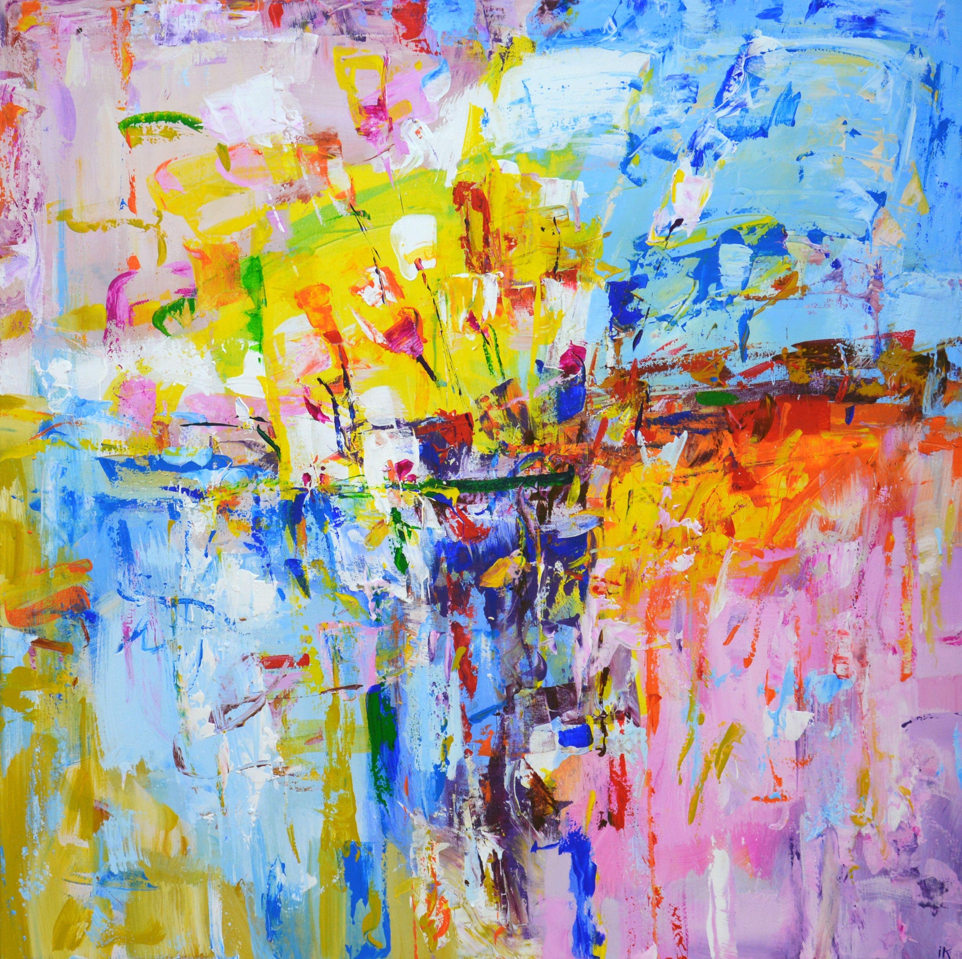 Abstract Painting di Iryna Kastsova - I colori di un nuovo giorno, Pittura, Acrilico su tela