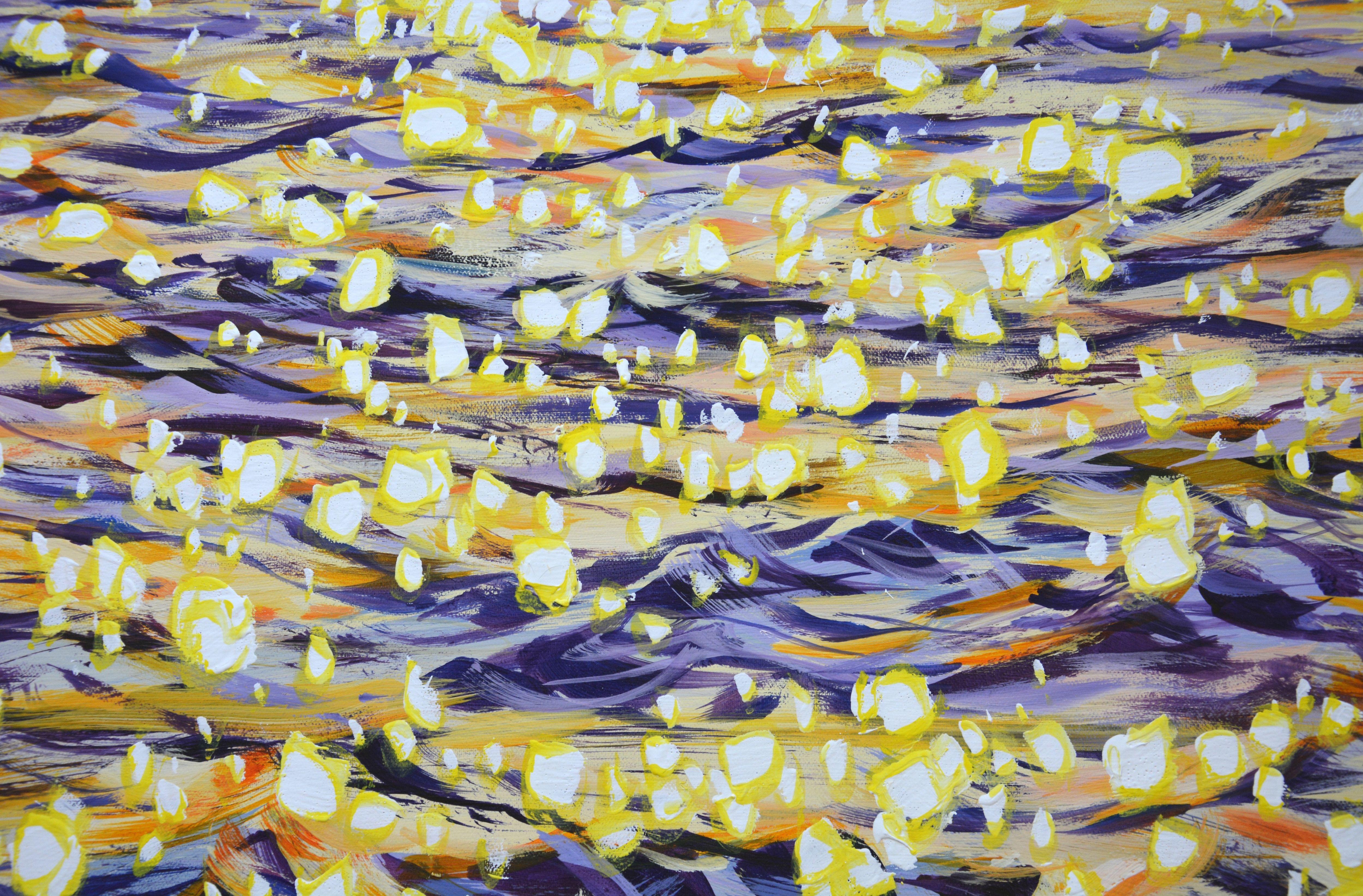 Dance of glare on the water 2., Painting, Acrylic on Canvas For Sale 2