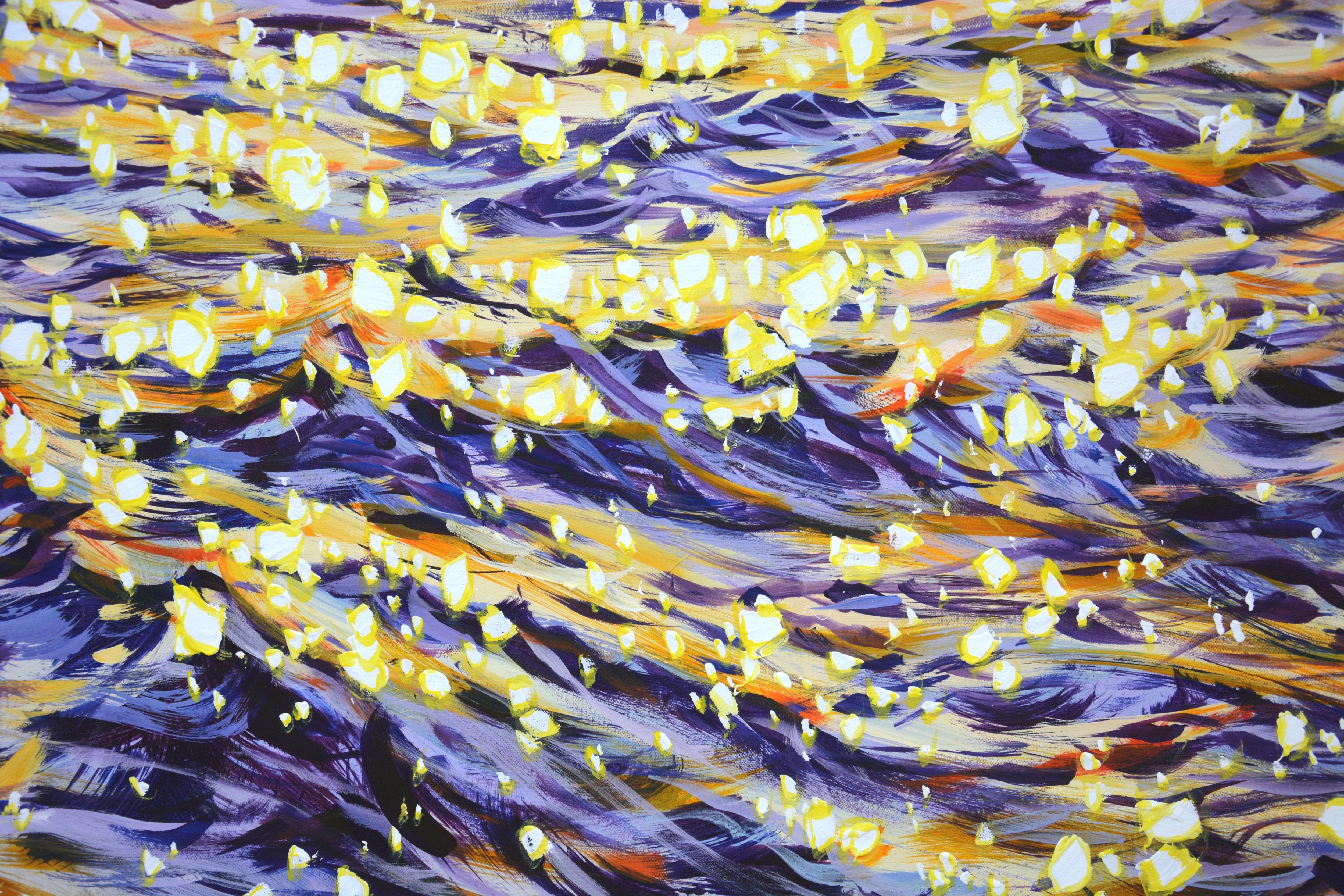 Dance of glare on the water 2., Painting, Acrylic on Canvas For Sale 3