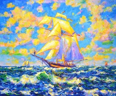 Bateau de rêve, peinture, huile sur toile