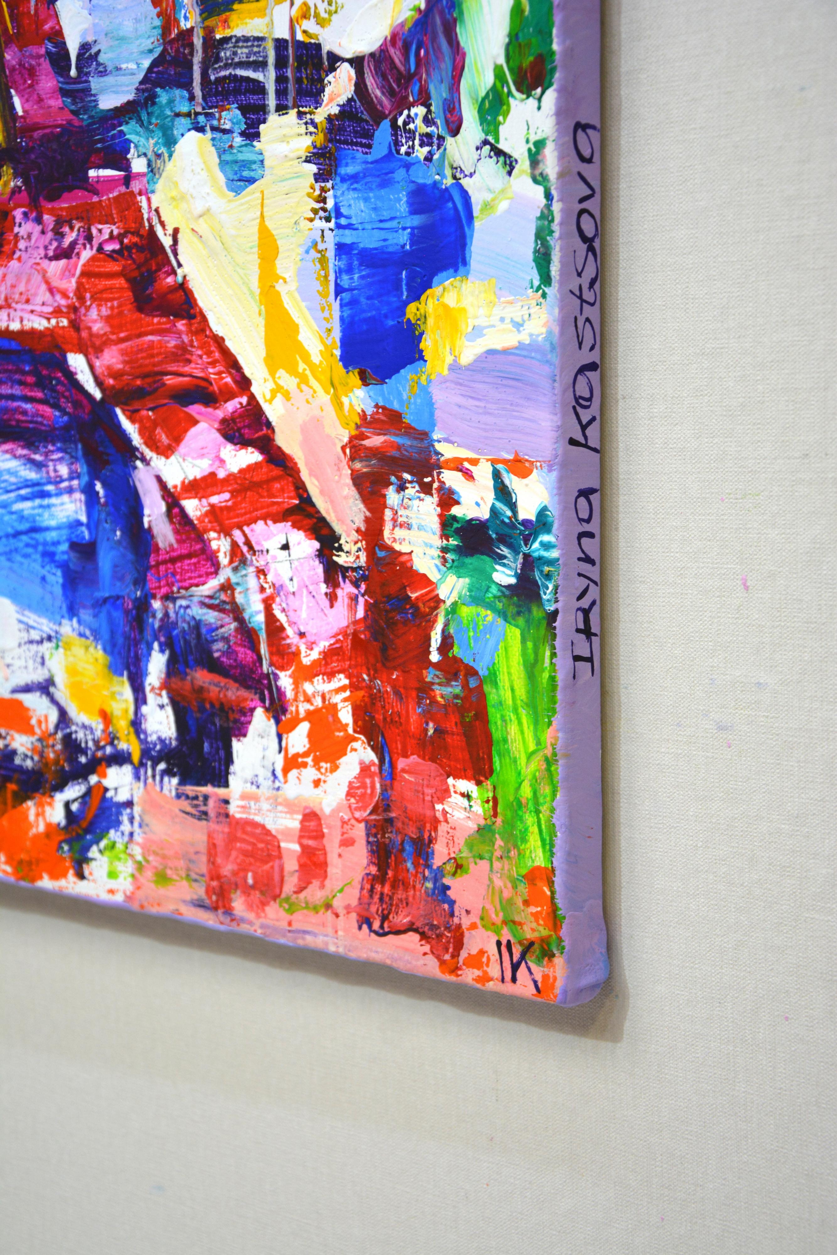 Torre Eiffel Pintura Pop Art Estilo Francés - Painting Expresionismo abstracto de Iryna Kastsova