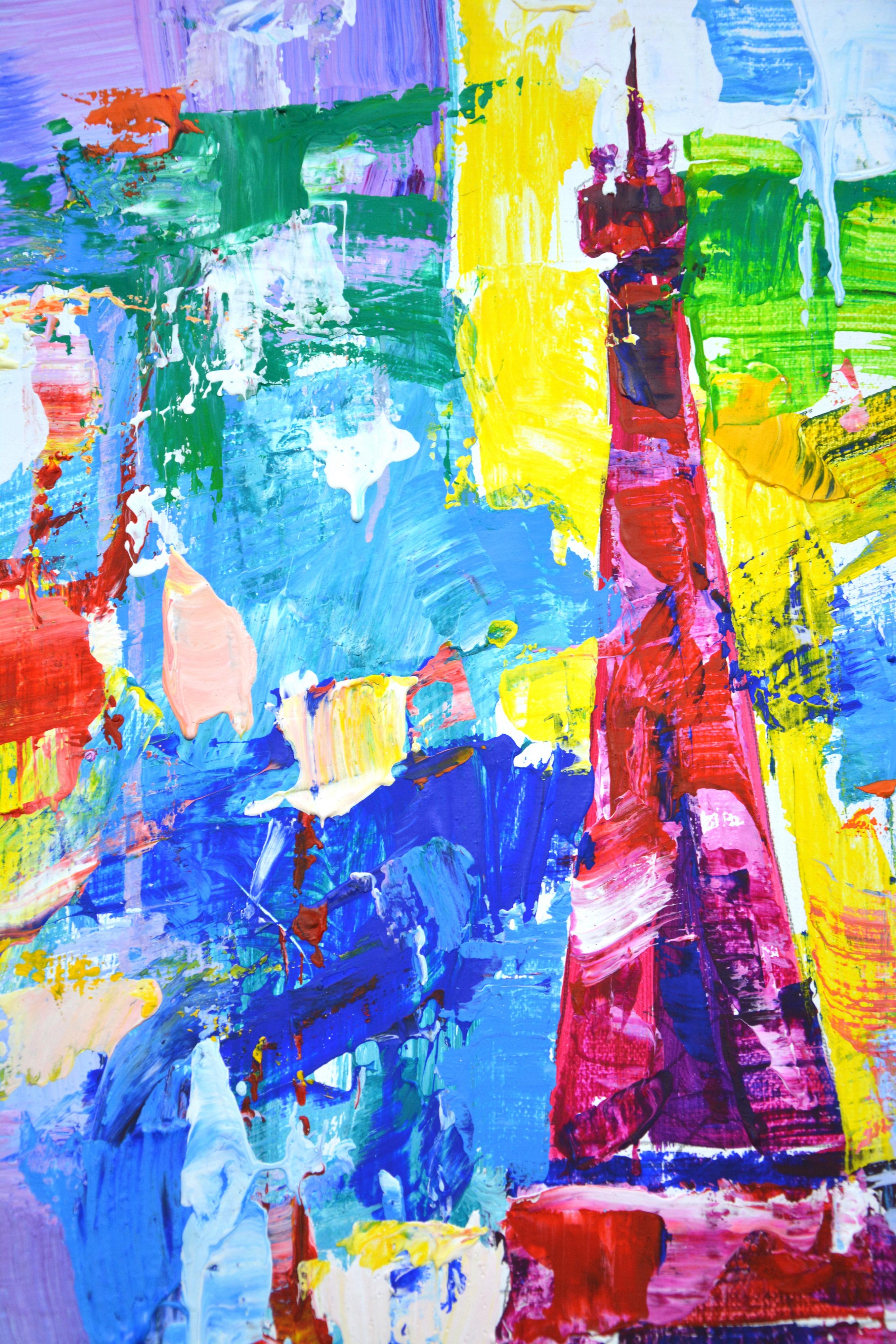 Torre Eiffel Pintura Pop Art Estilo Francés - Interior Painting Gris de Iryna Kastsova