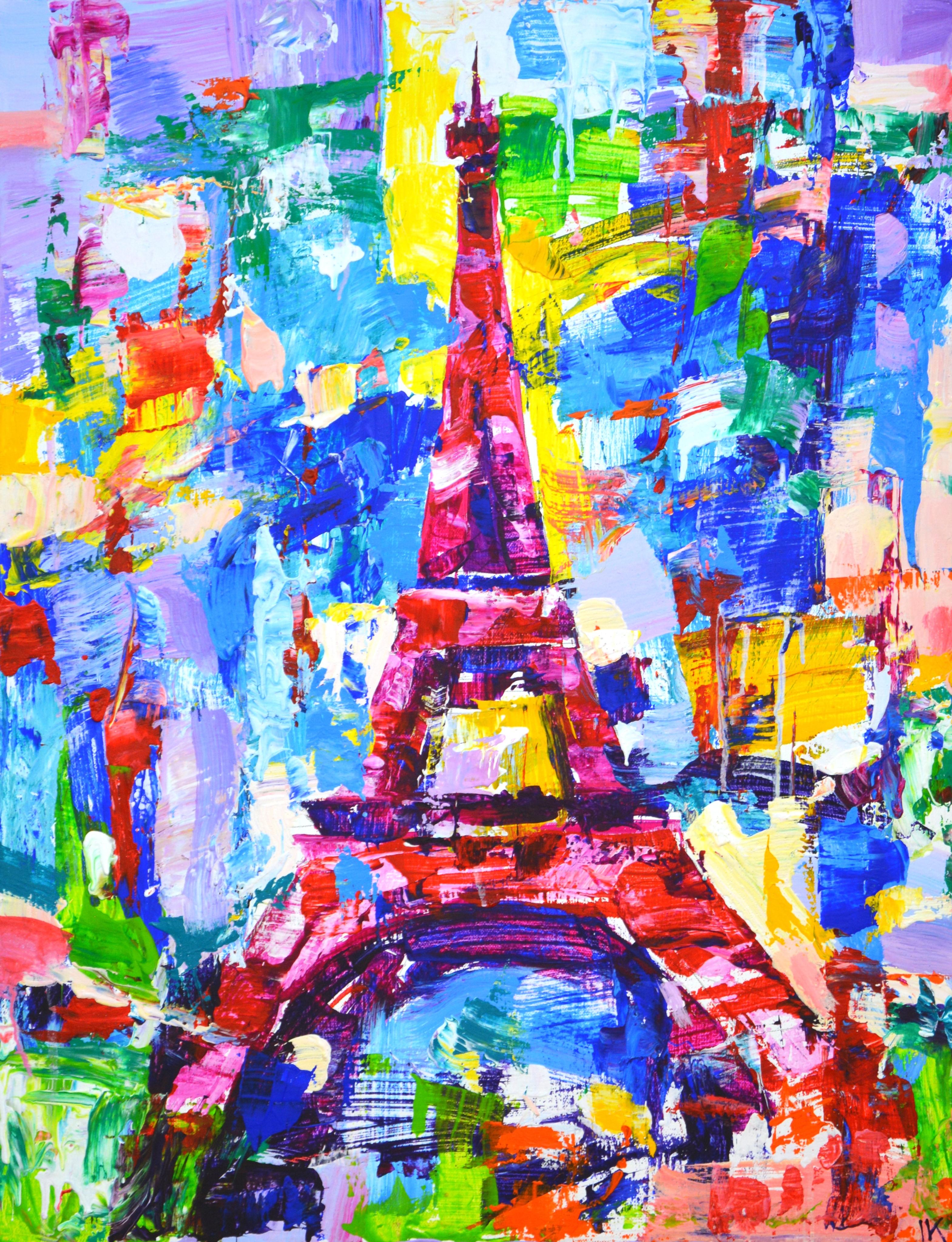 Interior Painting de Iryna Kastsova - Torre Eiffel Pintura Pop Art Estilo Francés
