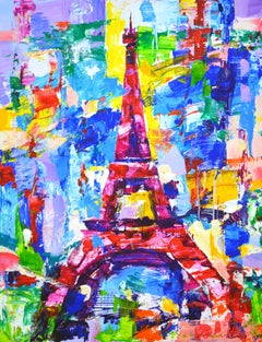 Eiffel Tower Pop Art French Style Painting
