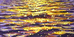 Evening glare on the water 6  – Large Abstract Acrylic Painting (120x60 cm)