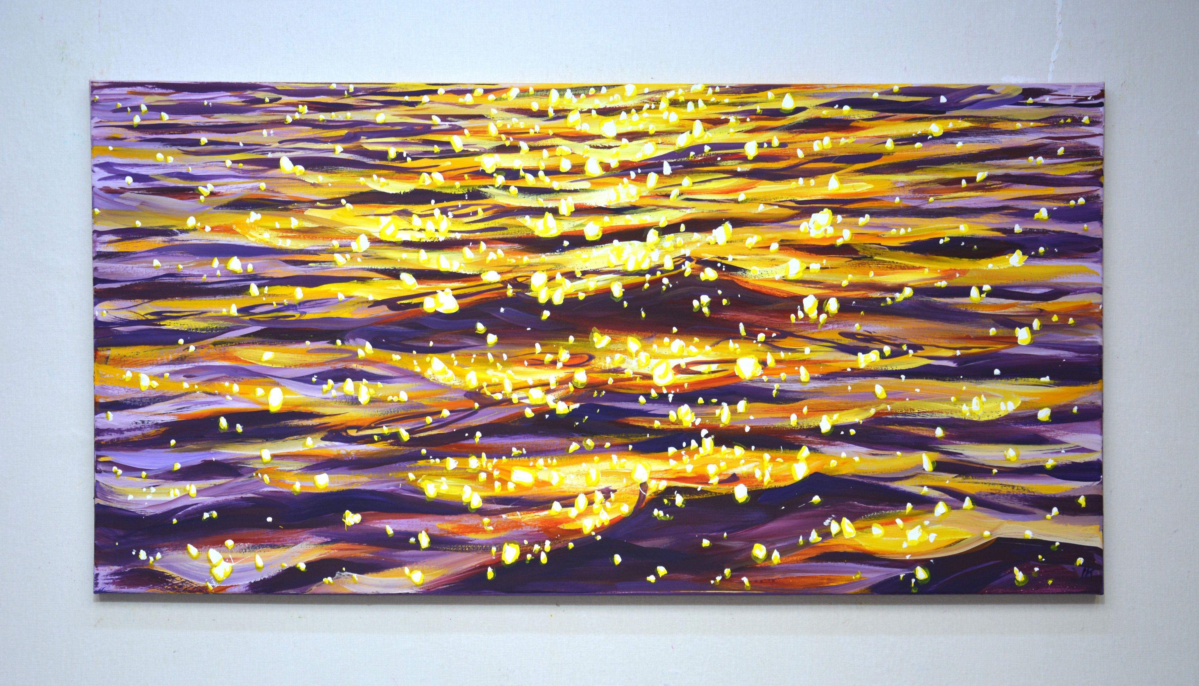 Resplandor vespertino sobre el agua 6., Pintura, Acrílico sobre lienzo - Painting Impresionista de Iryna Kastsova