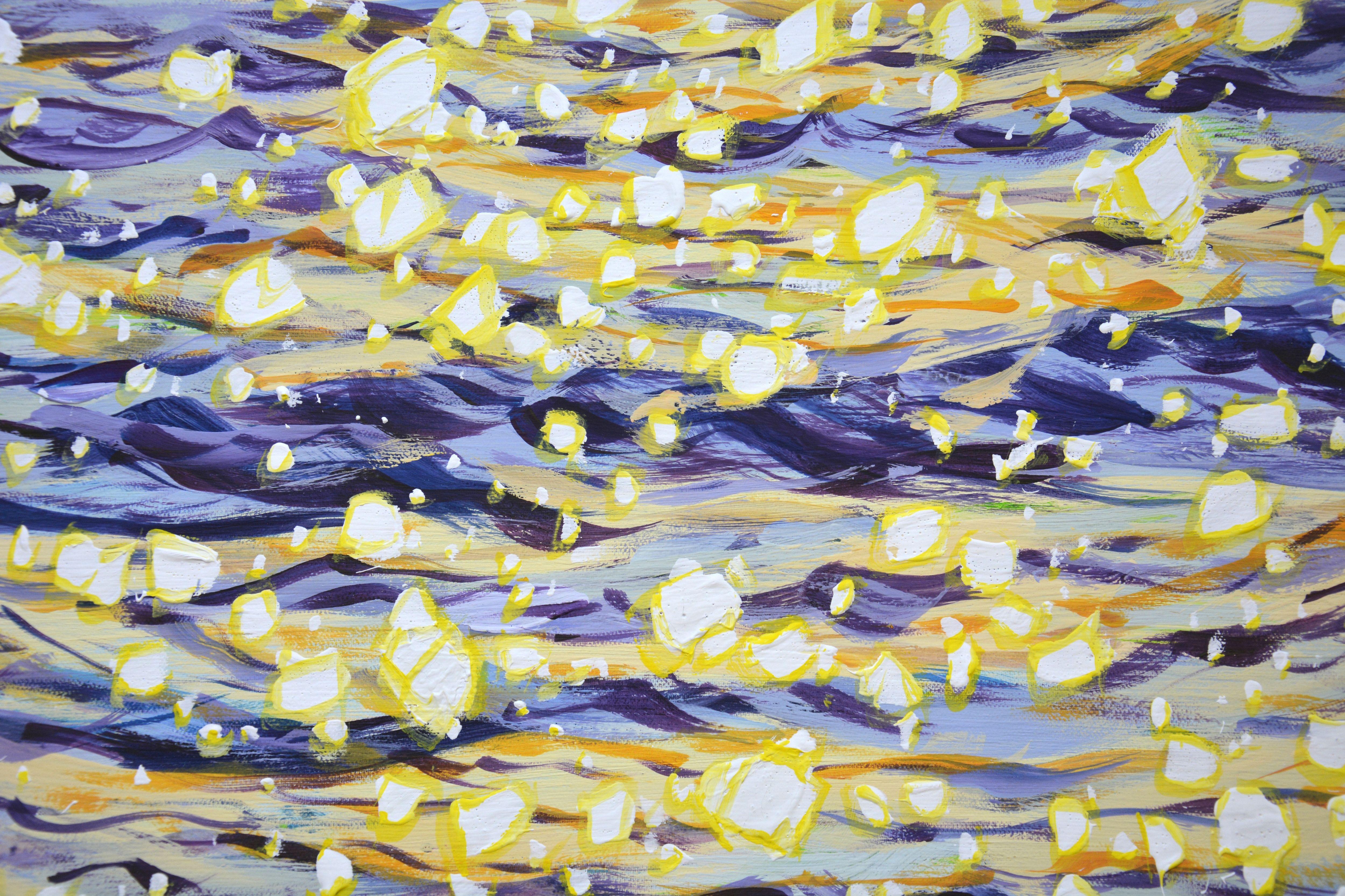 Evening glare on the water 8., Painting, Acrylic on Canvas For Sale 2
